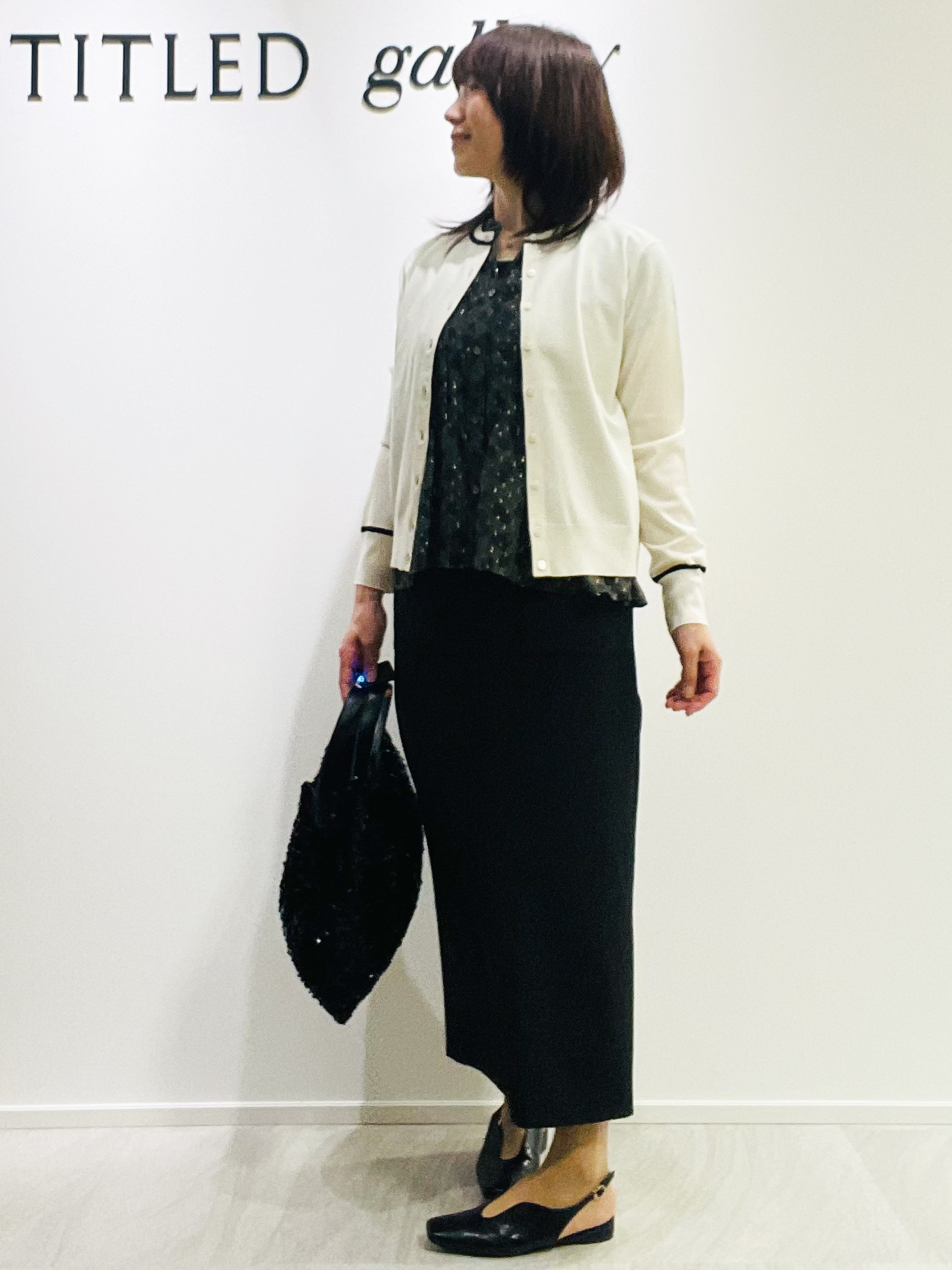 めいさんの「UNTITLED｜【アンサンブル可能/秋羽織り】コンパクトニットカーディガン」を使ったコーディネート