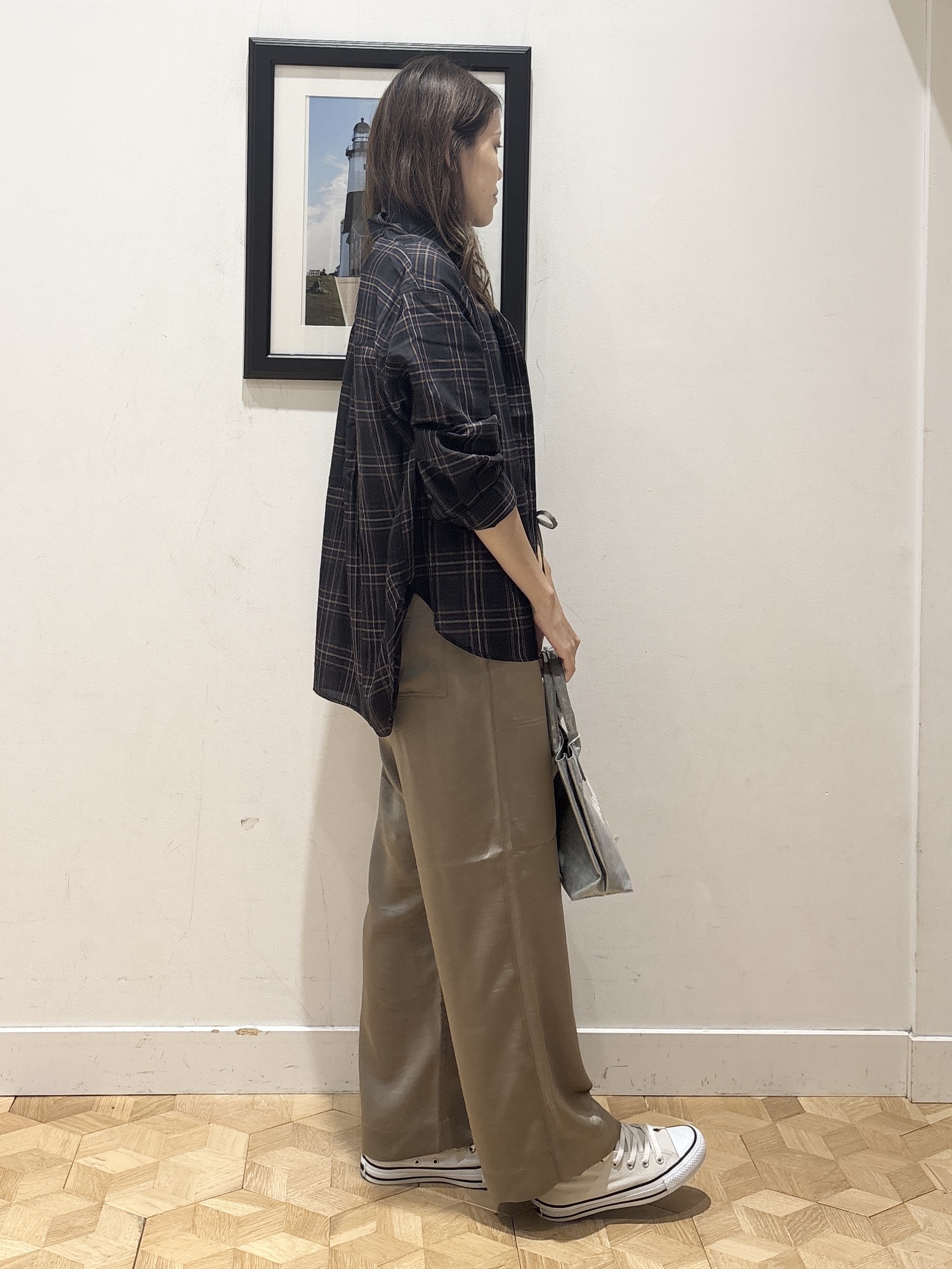 YUMIさんの「Dessin｜【セットアップ可】シアーチェック オーバーシャツ」を使ったコーディネート