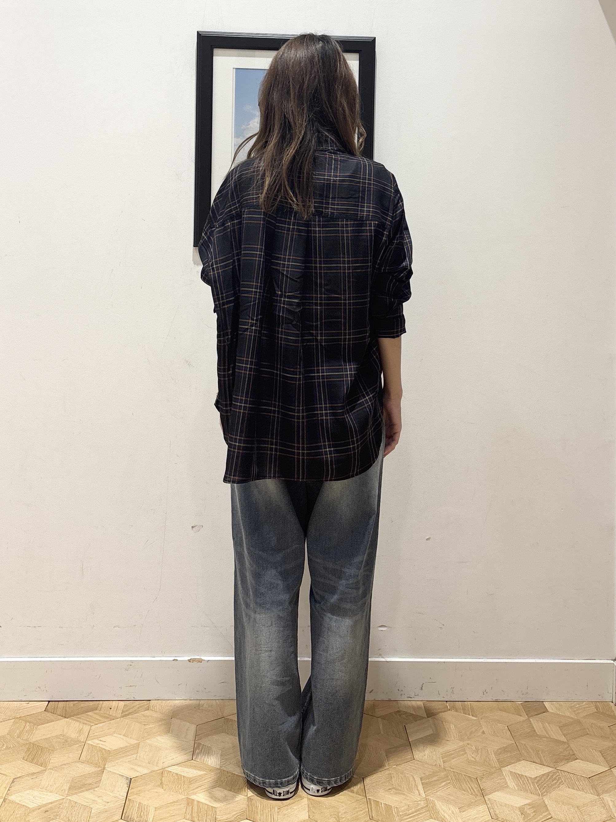 YUMIさんの「Dessin｜【セットアップ可】シアーチェック オーバーシャツ」を使ったコーディネート