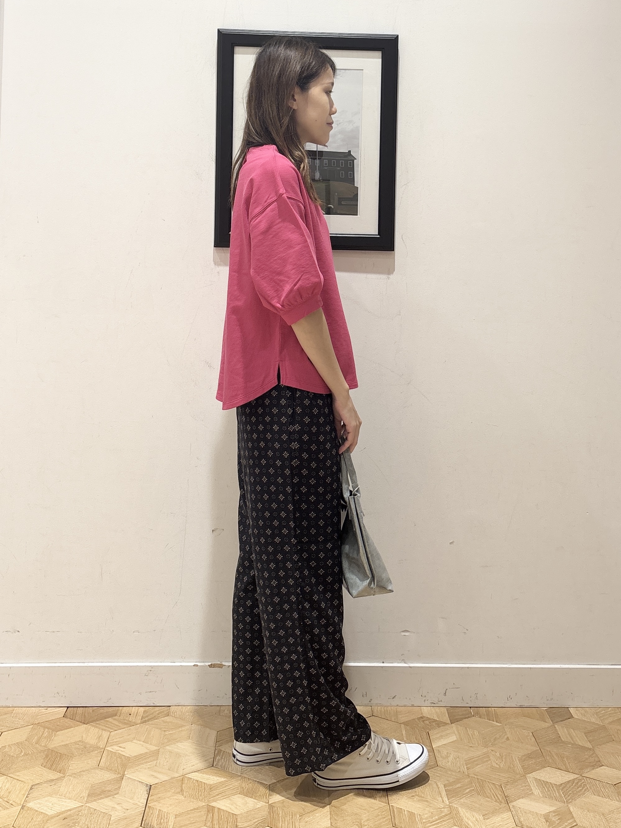 YUMIさんの「Dessin｜【高レビュー/洗える/XS-L】バックヘンリーミニ裏毛 5分袖」を使ったコーディネート