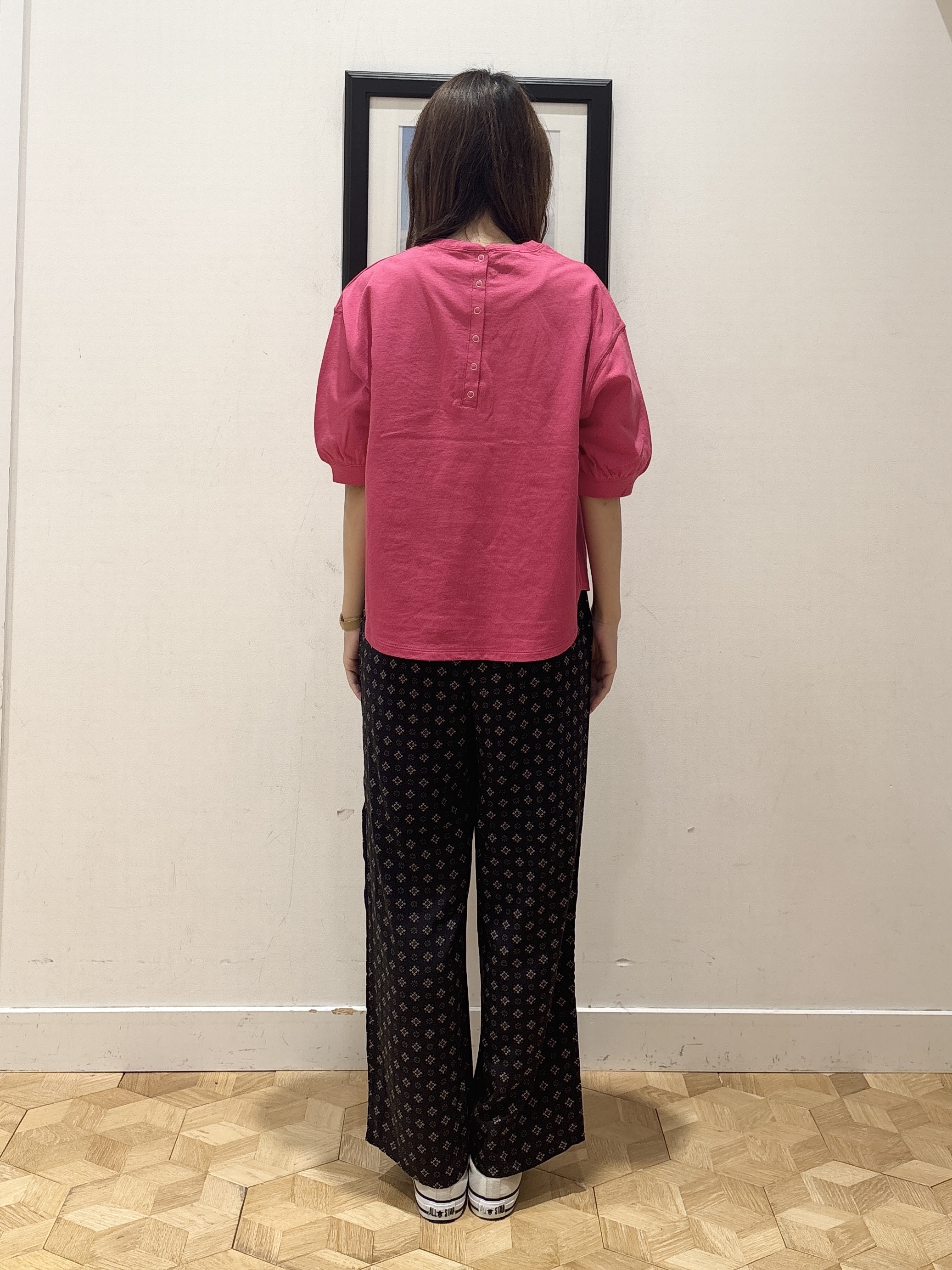 YUMIさんの「Dessin｜【高レビュー/洗える/XS-L】バックヘンリーミニ裏毛 5分袖」を使ったコーディネート