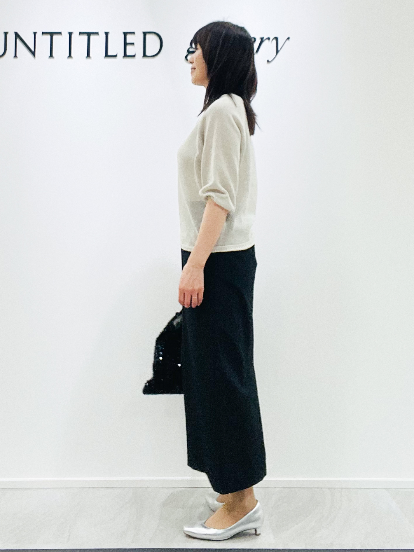 めいさんの「UNTITLED｜【洗える/ゆったり】クルーネックドライニット」を使ったコーディネート
