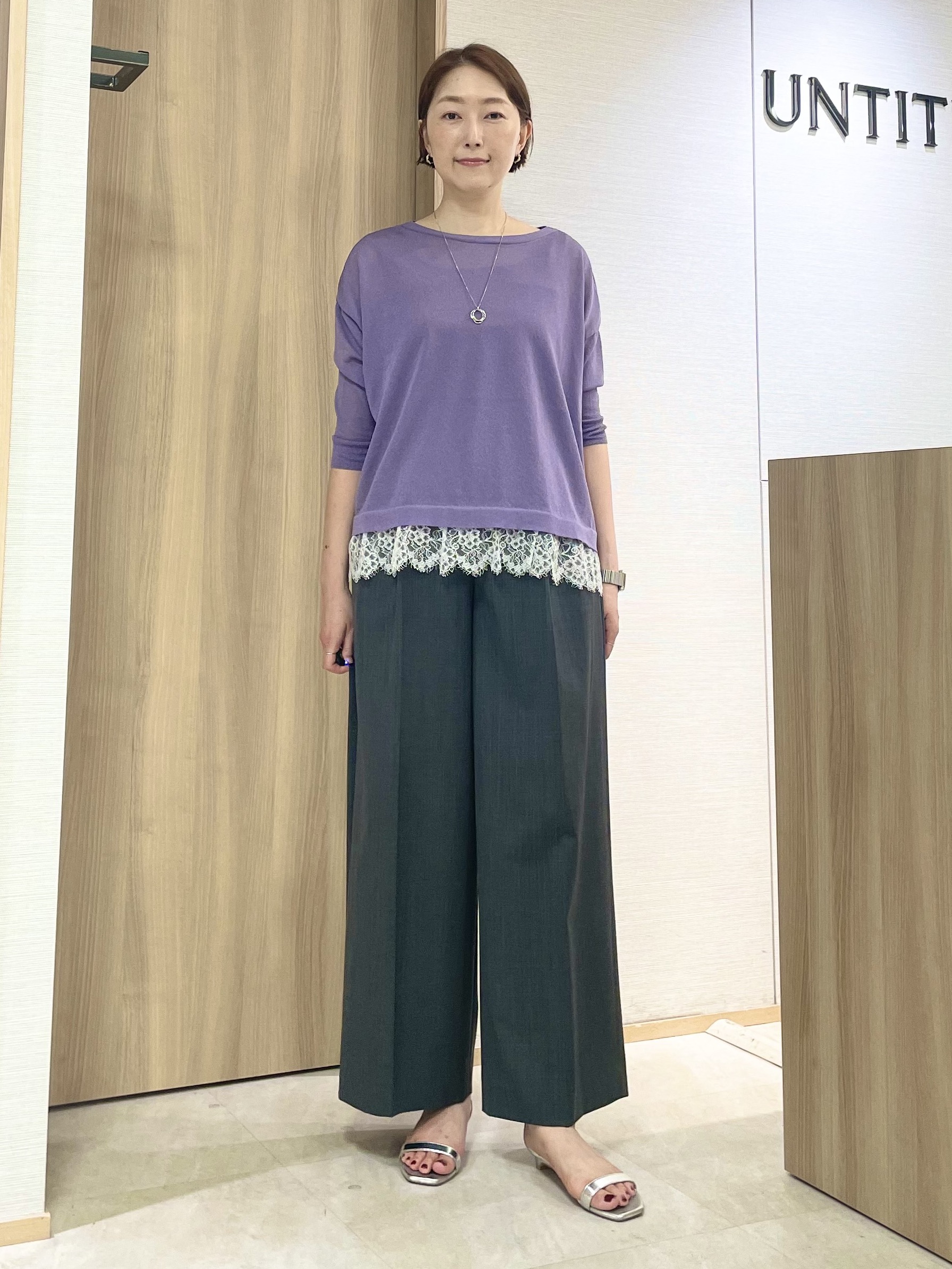 aliceさんの「UNTITLED｜レースドッキングニットプルオーバー」を使ったコーディネート