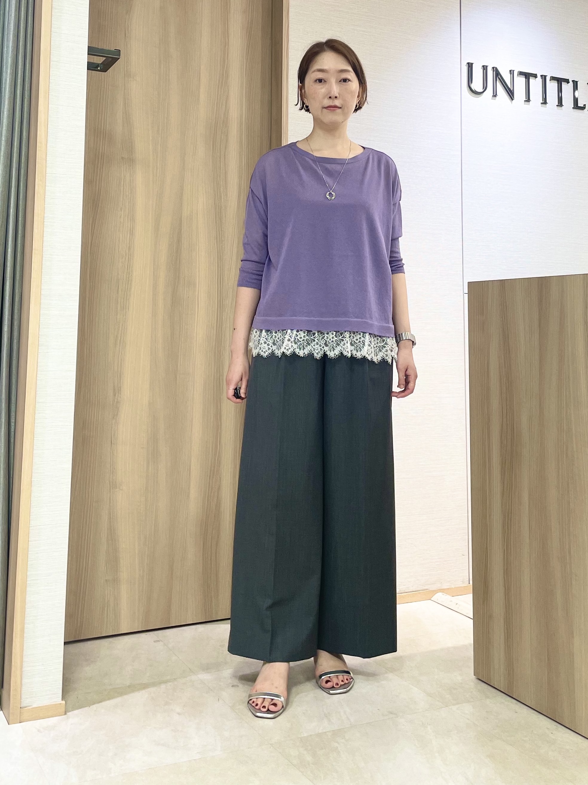 aliceさんの「UNTITLED｜レースドッキングニットプルオーバー」を使ったコーディネート