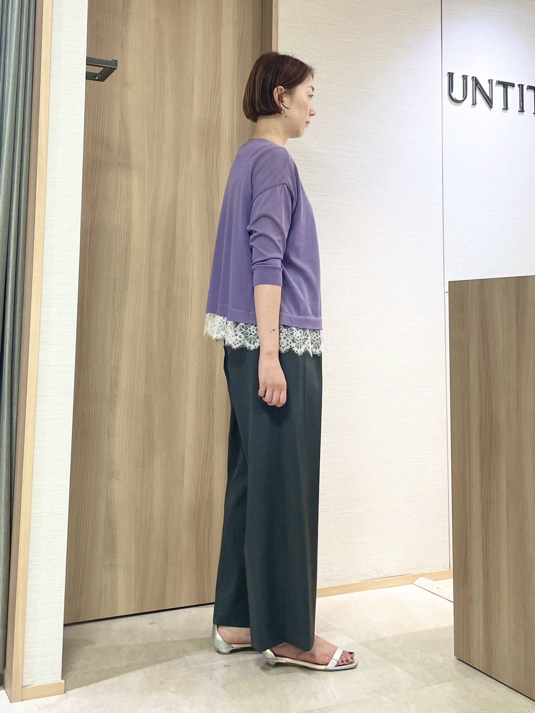 aliceさんの「UNTITLED｜レースドッキングニットプルオーバー」を使ったコーディネート