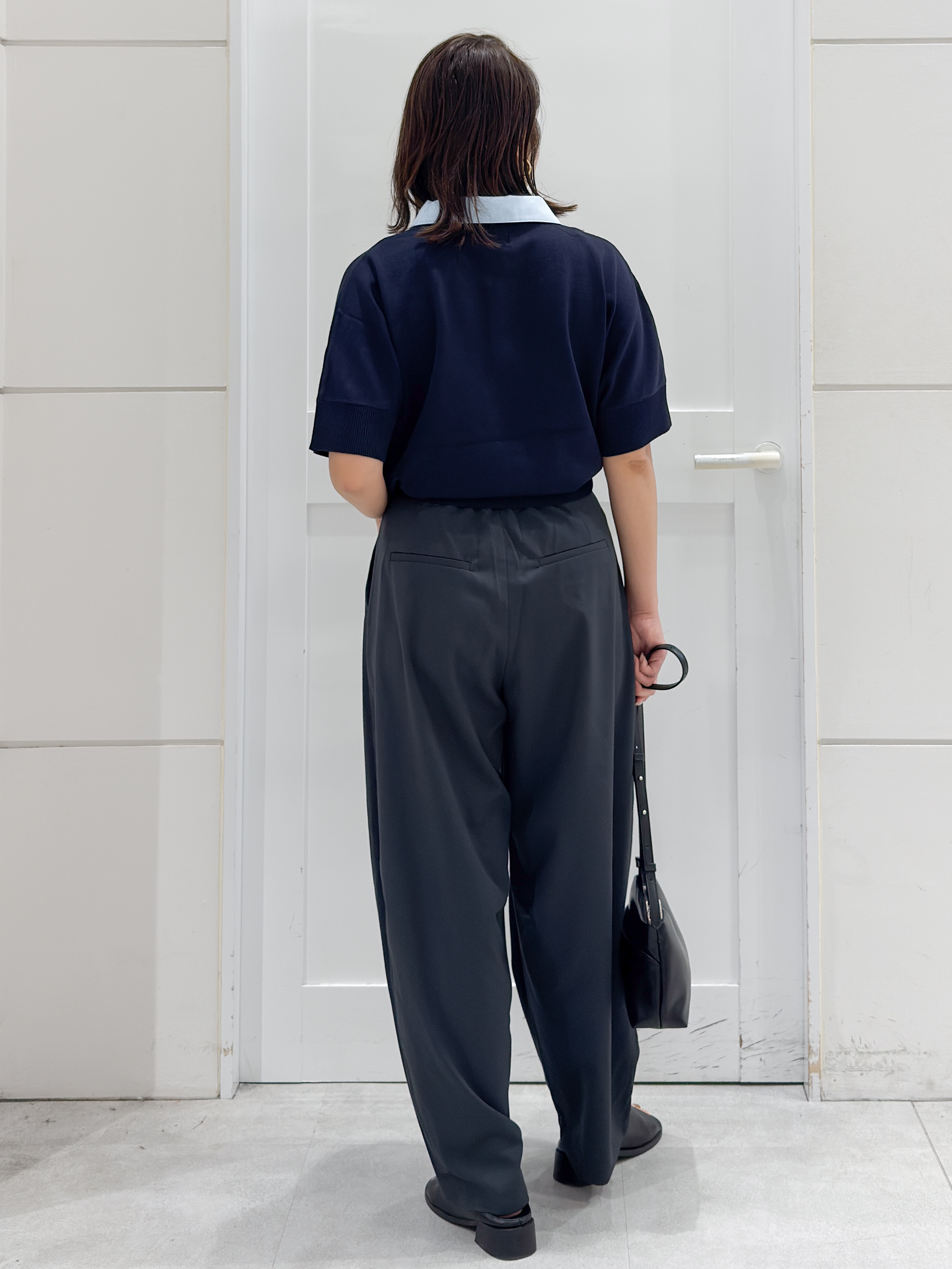 yuka.aさんの「OPAQUE.CLIP｜【森絵梨佳さん着用】2WAY衿ドッキングニット《洗濯機OK》」を使ったコーディネート