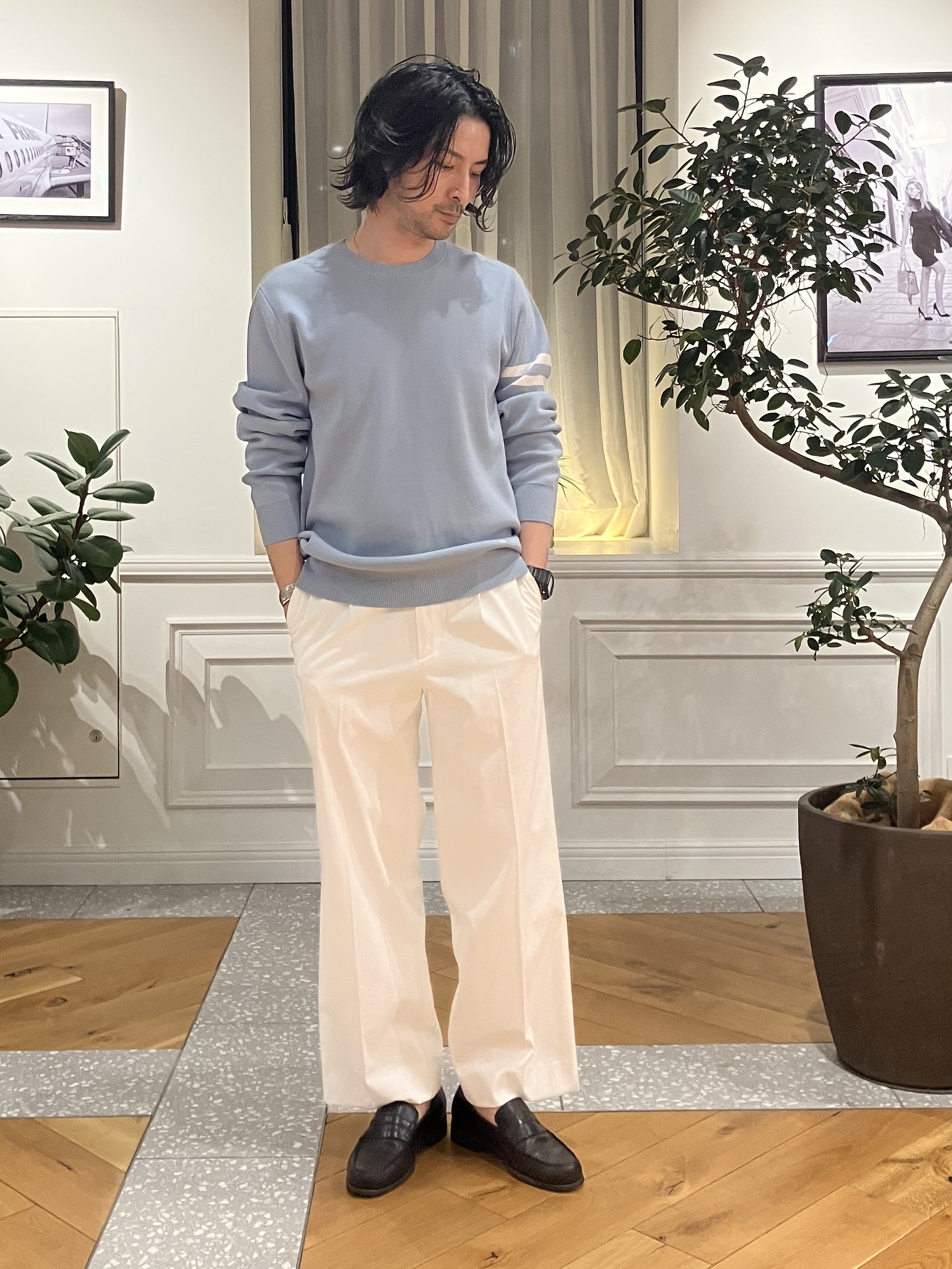 junyaさんの「DRESSTERIOR｜【ウォッシャブル】サイドゴア シェルタリングワイドパンツ」を使ったコーディネート