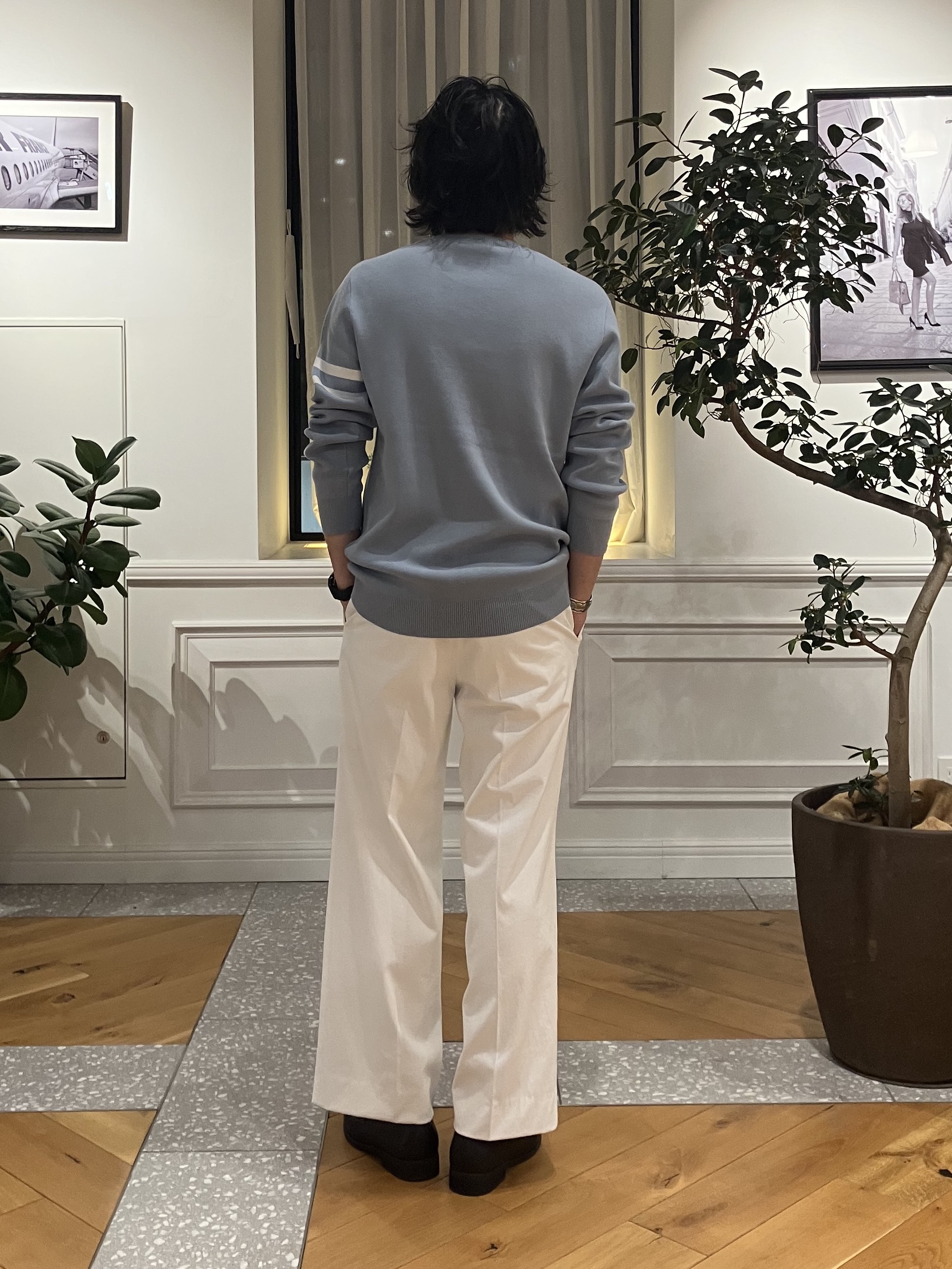 junyaさんの「DRESSTERIOR｜【ウォッシャブル】サイドゴア シェルタリングワイドパンツ」を使ったコーディネート