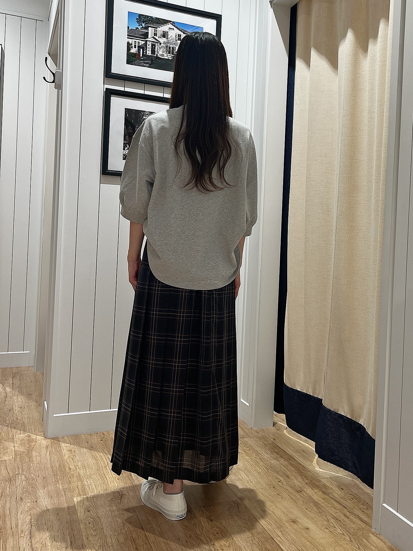 mihoさんの「Dessin｜【高レビュー/洗える/XS-L】バックヘンリーミニ裏毛 5分袖」を使ったコーディネート