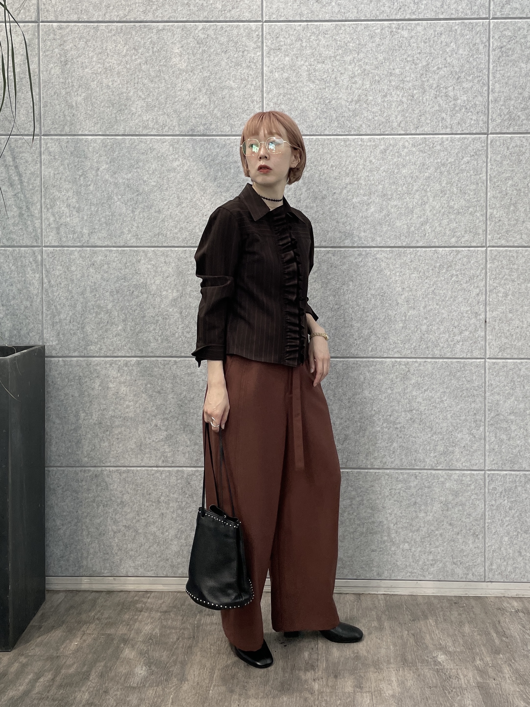 mikuさんの「INDIVI｜ベルト付きバレルパンツ」を使ったコーディネート
