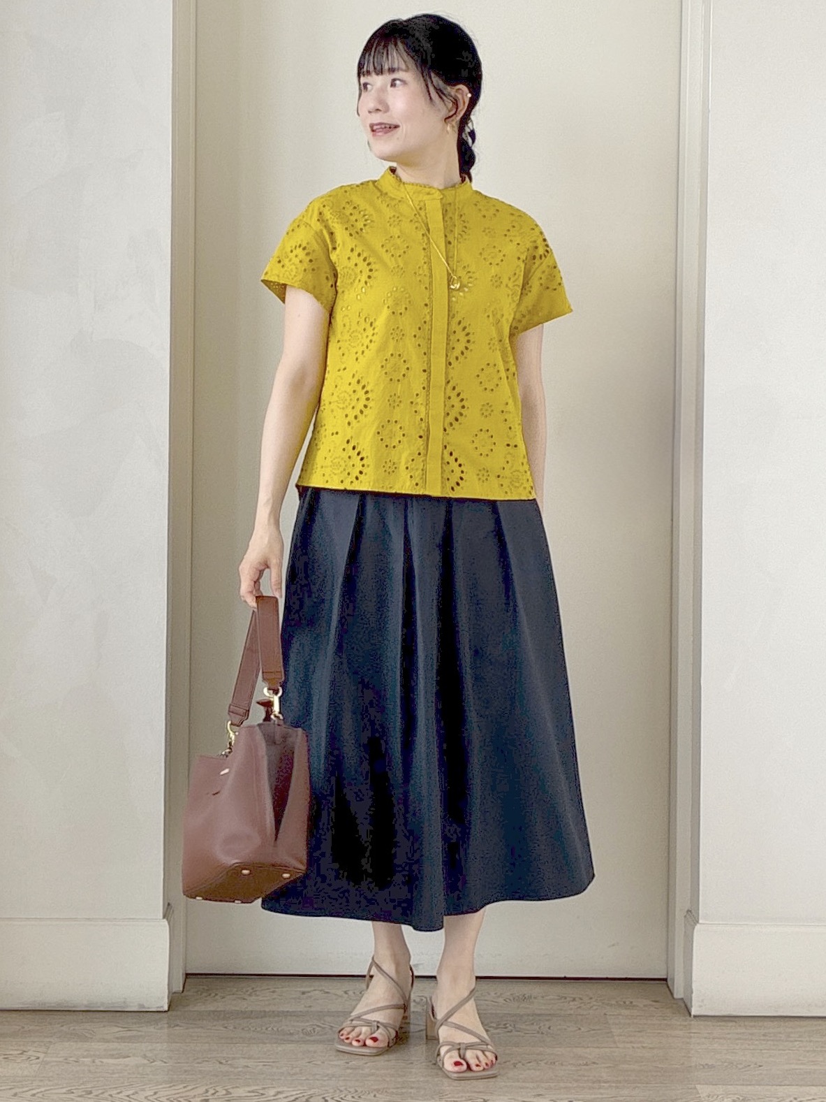  beni_gingerさんの「Reflect｜【通勤◎】カットワーク刺繍レース シャツブラウス」を使ったコーディネート