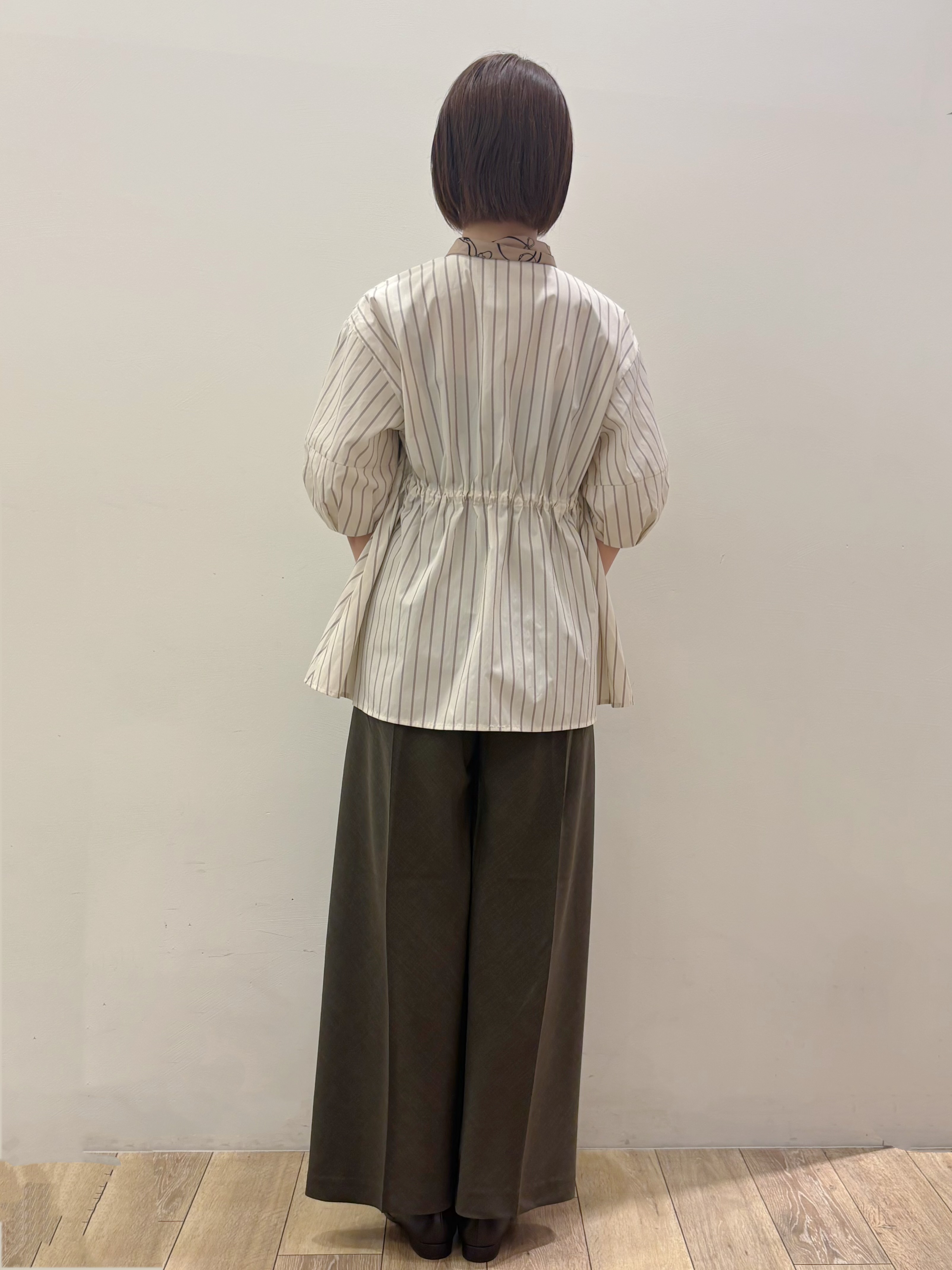 RINさんの「OPAQUE.CLIP｜ストライプ ペプラムブラウス【洗濯機OK】」を使ったコーディネート