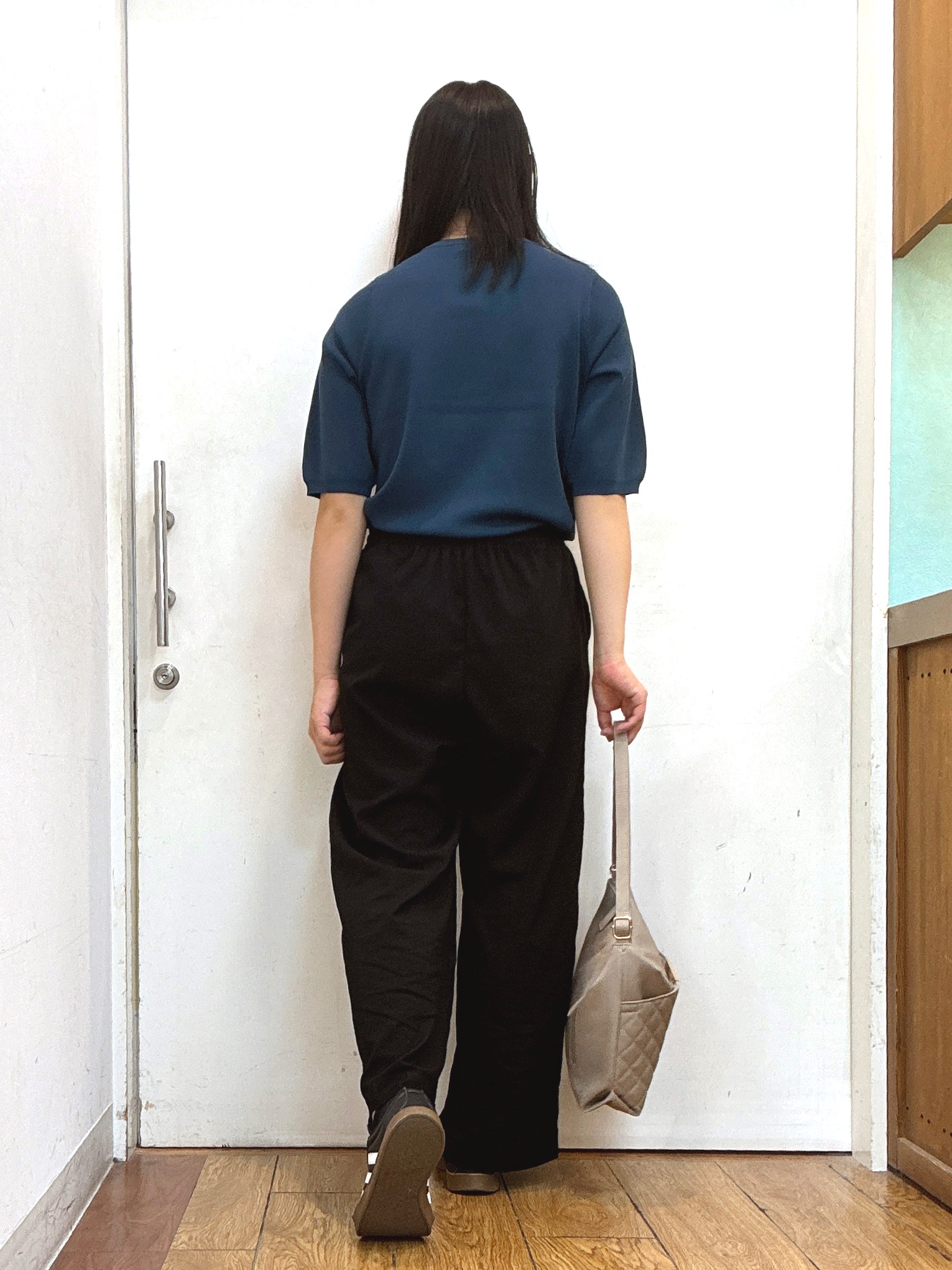 Karinさんの「SHOO･LA･RUE｜【ガンガン洗える/毛玉になりにくい】二の腕見せない 5分袖ニット」を使ったコーディネート
