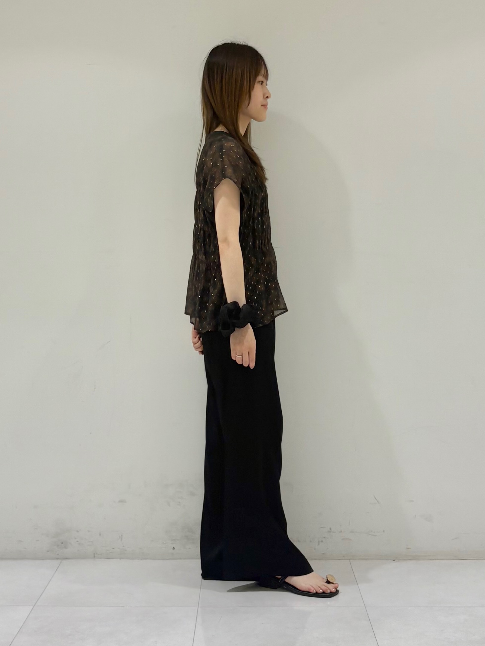kyokaさんの「UNTITLED｜【秋映え/シアー】ヴィンテージドットブラウス」を使ったコーディネート