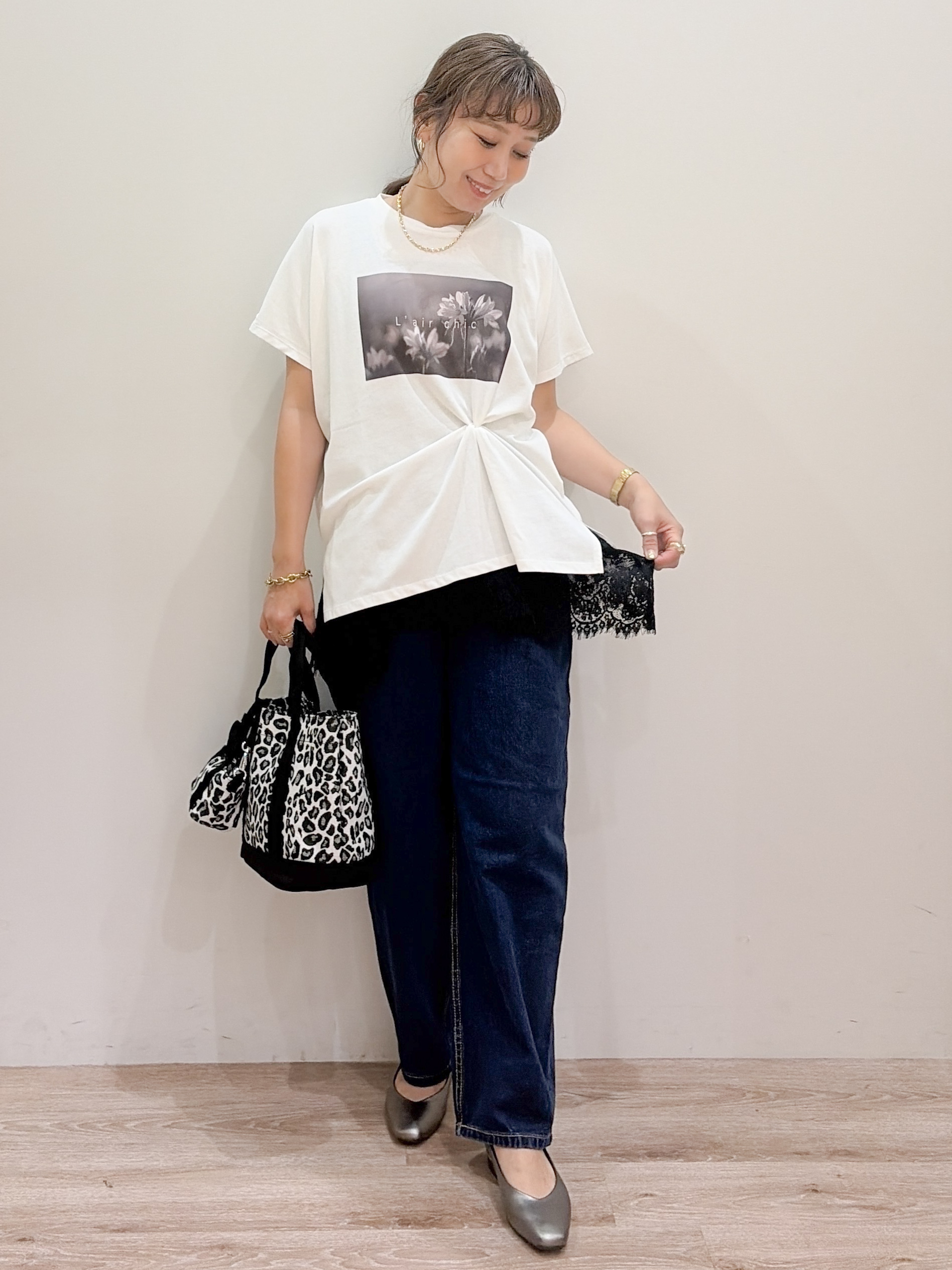 risayanさんの「OPAQUE.CLIP｜フォトプリントTシャツ【洗濯機OK】」を使ったコーディネート