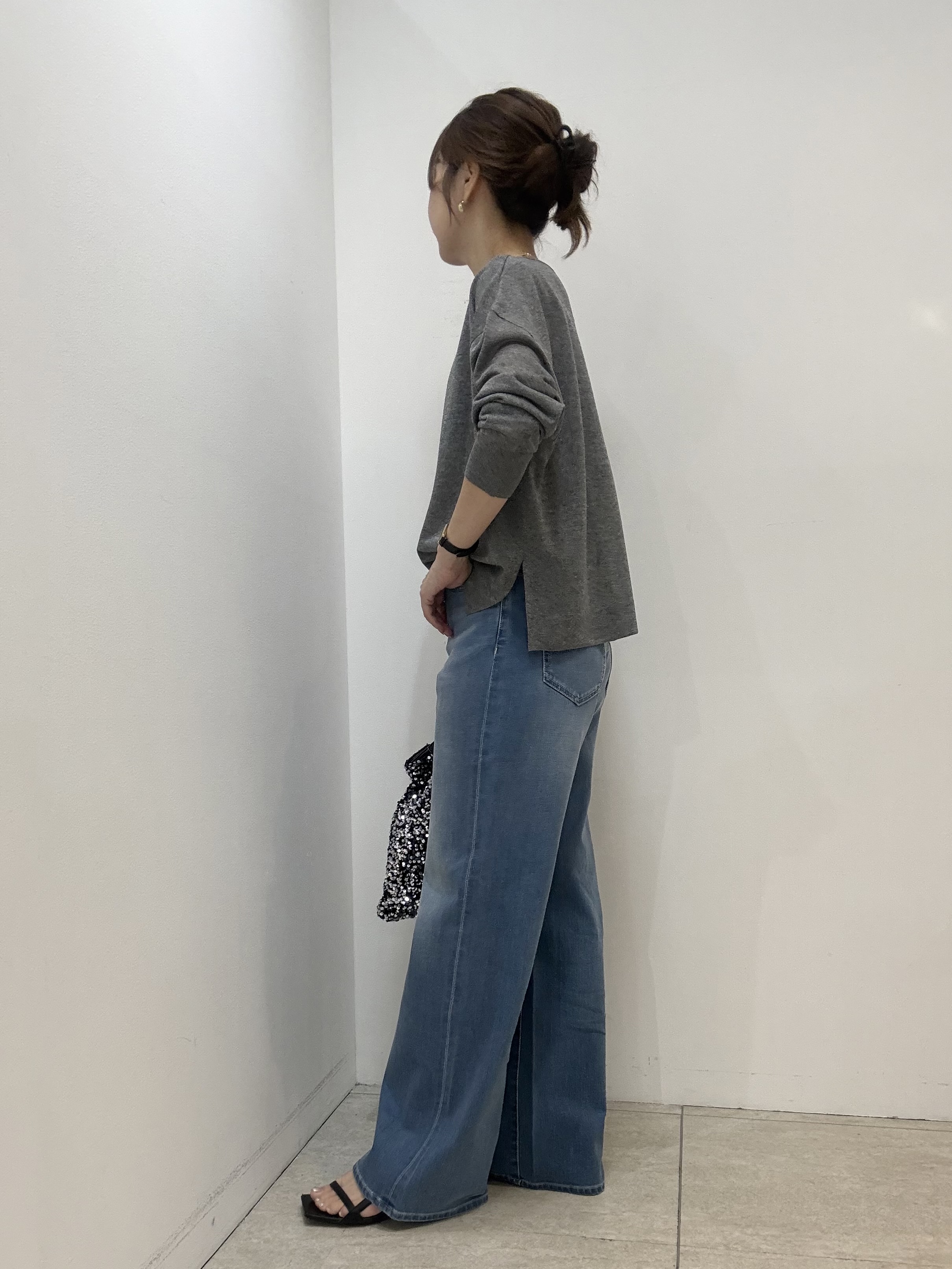 かなえさんの「UNTITLED｜【アンサンブル可/秋羽織り/シアー】前後2WAYカーディガン」を使ったコーディネート
