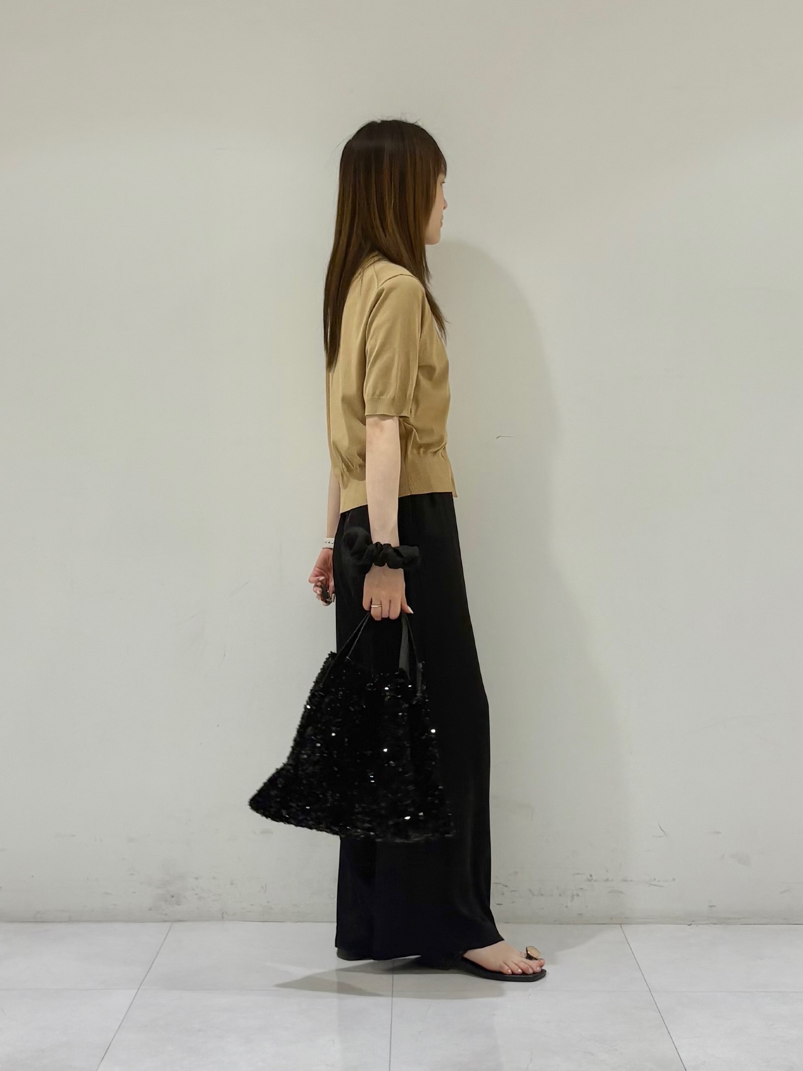 kyokaさんの「UNTITLED｜【接触冷感/吸水速乾】サテンワイドパンツ」を使ったコーディネート