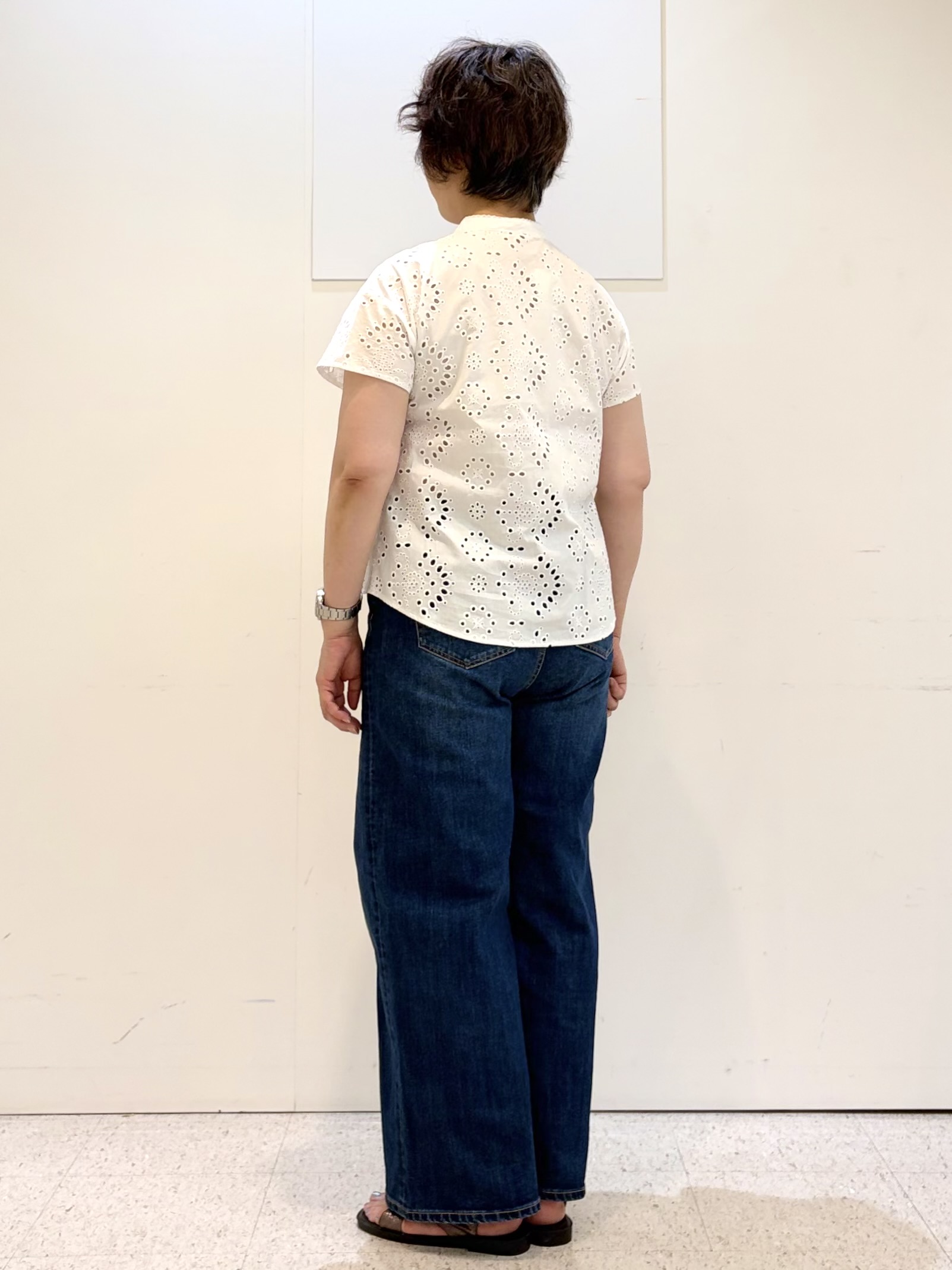 ヤスコさんの「Reflect｜【通勤◎】カットワーク刺繍レース シャツブラウス」を使ったコーディネート