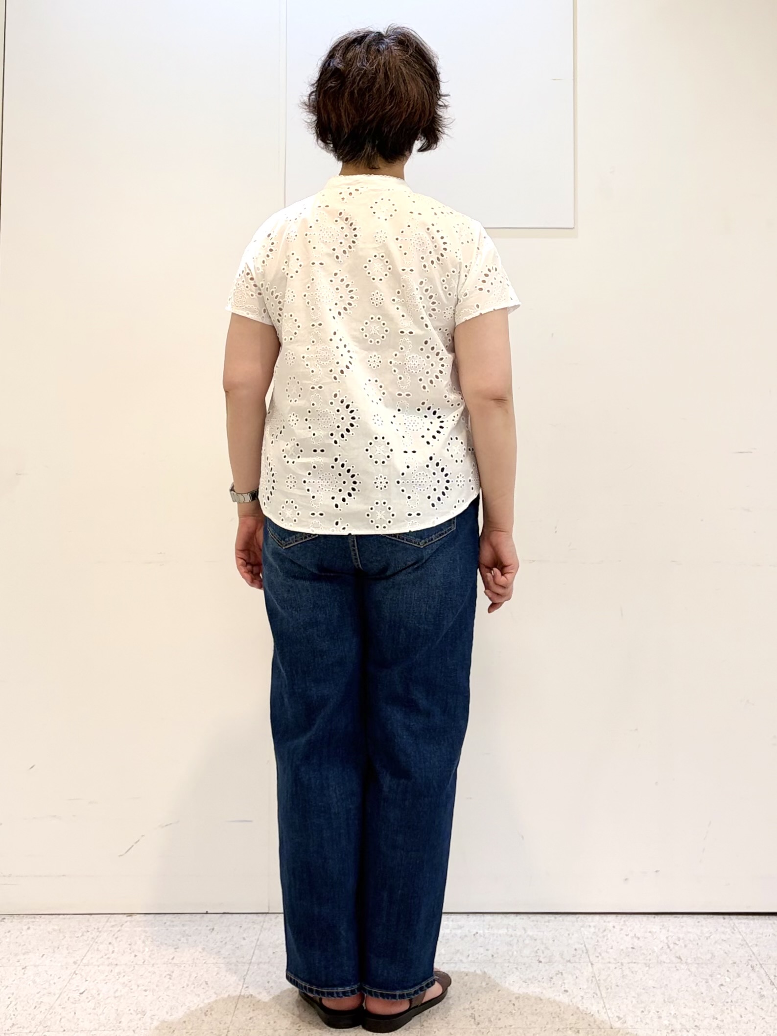 ヤスコさんの「Reflect｜【通勤◎】カットワーク刺繍レース シャツブラウス」を使ったコーディネート