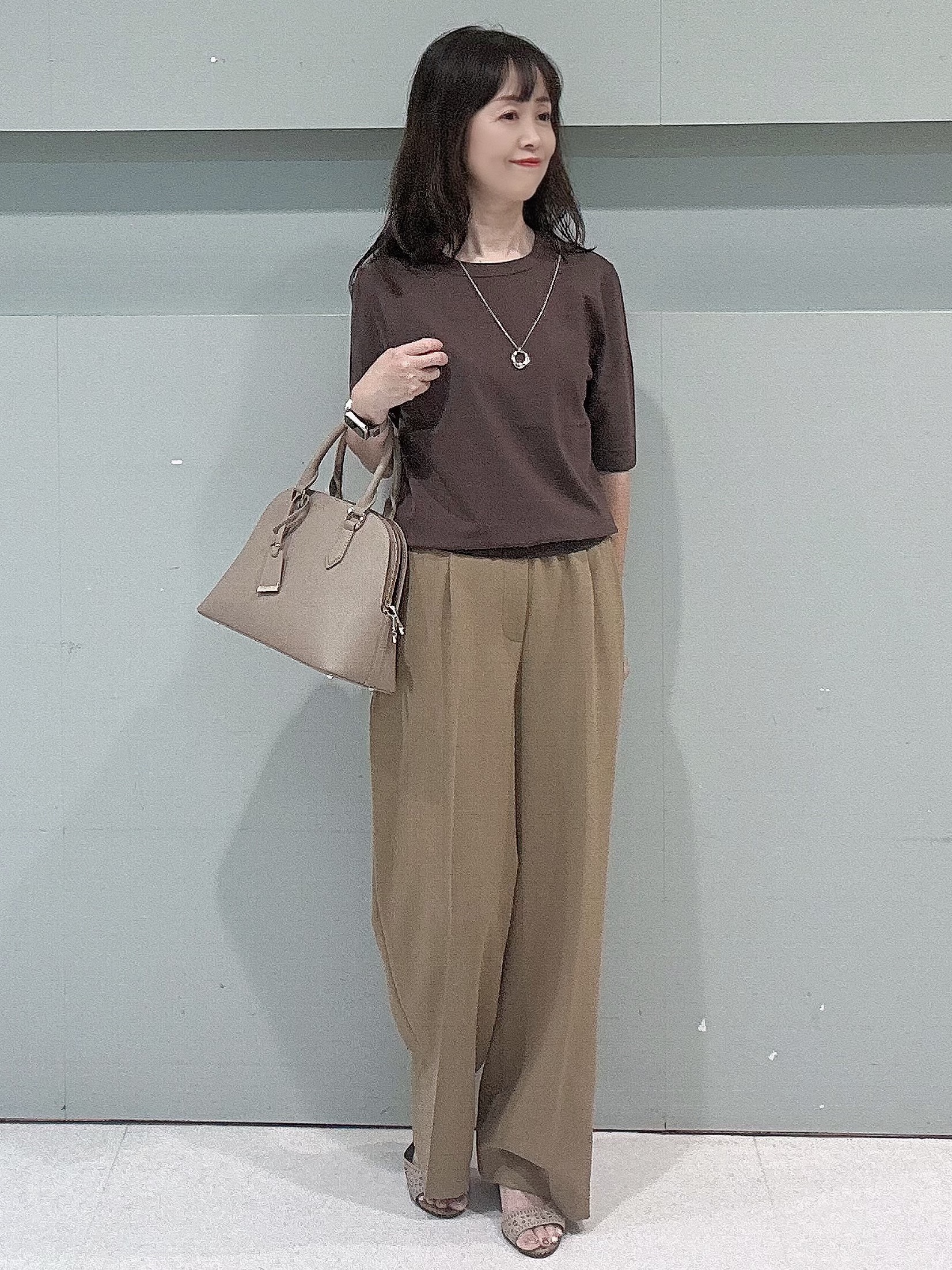 makiさんの「UNTITLED｜【アンサンブル可能/秋羽織り】コンパクトニットカーディガン」を使ったコーディネート