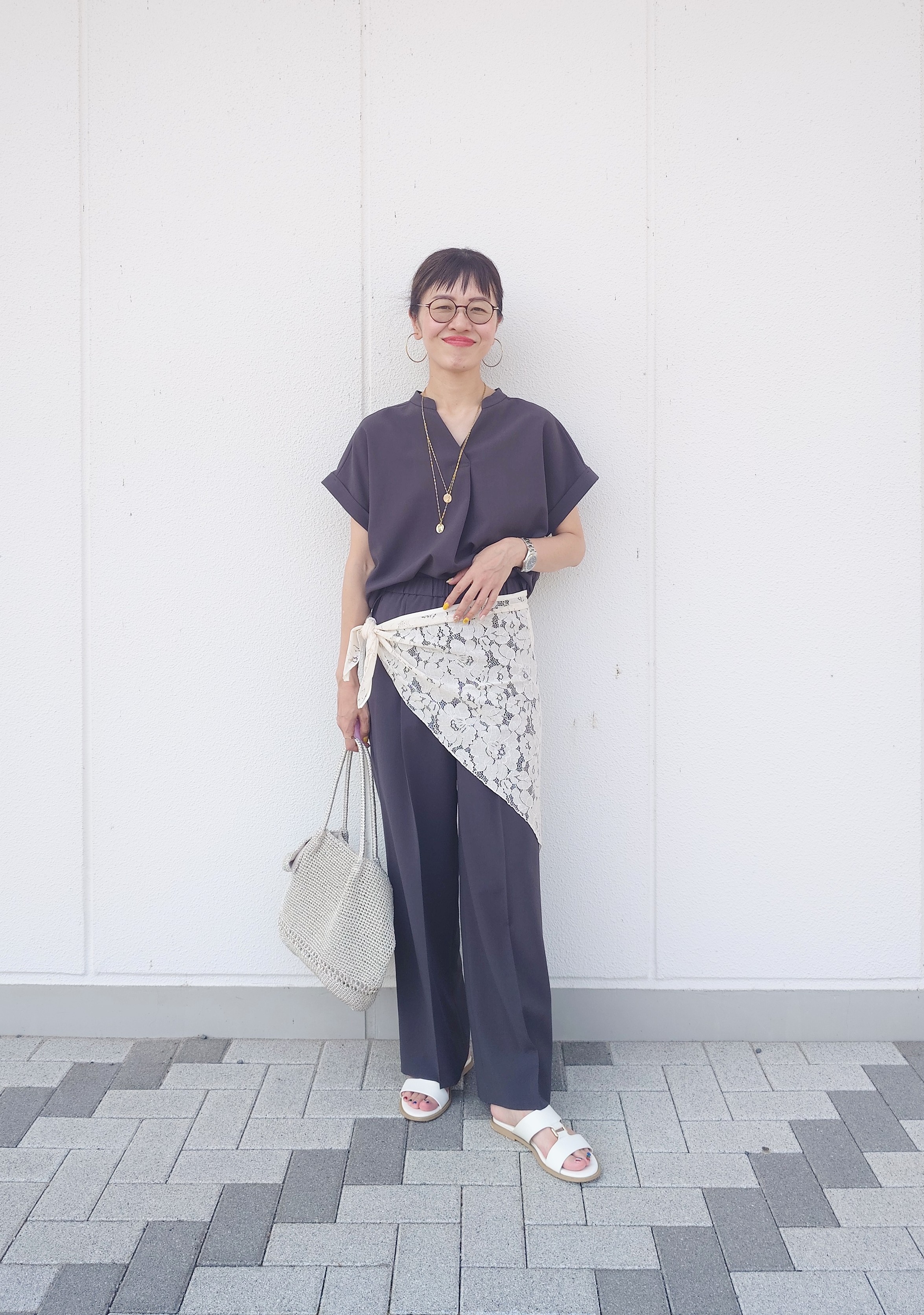 MUTSUKOさんの「UNTITLED｜【セットアップ可/UVカット】エアリークールブラウス」を使ったコーディネート