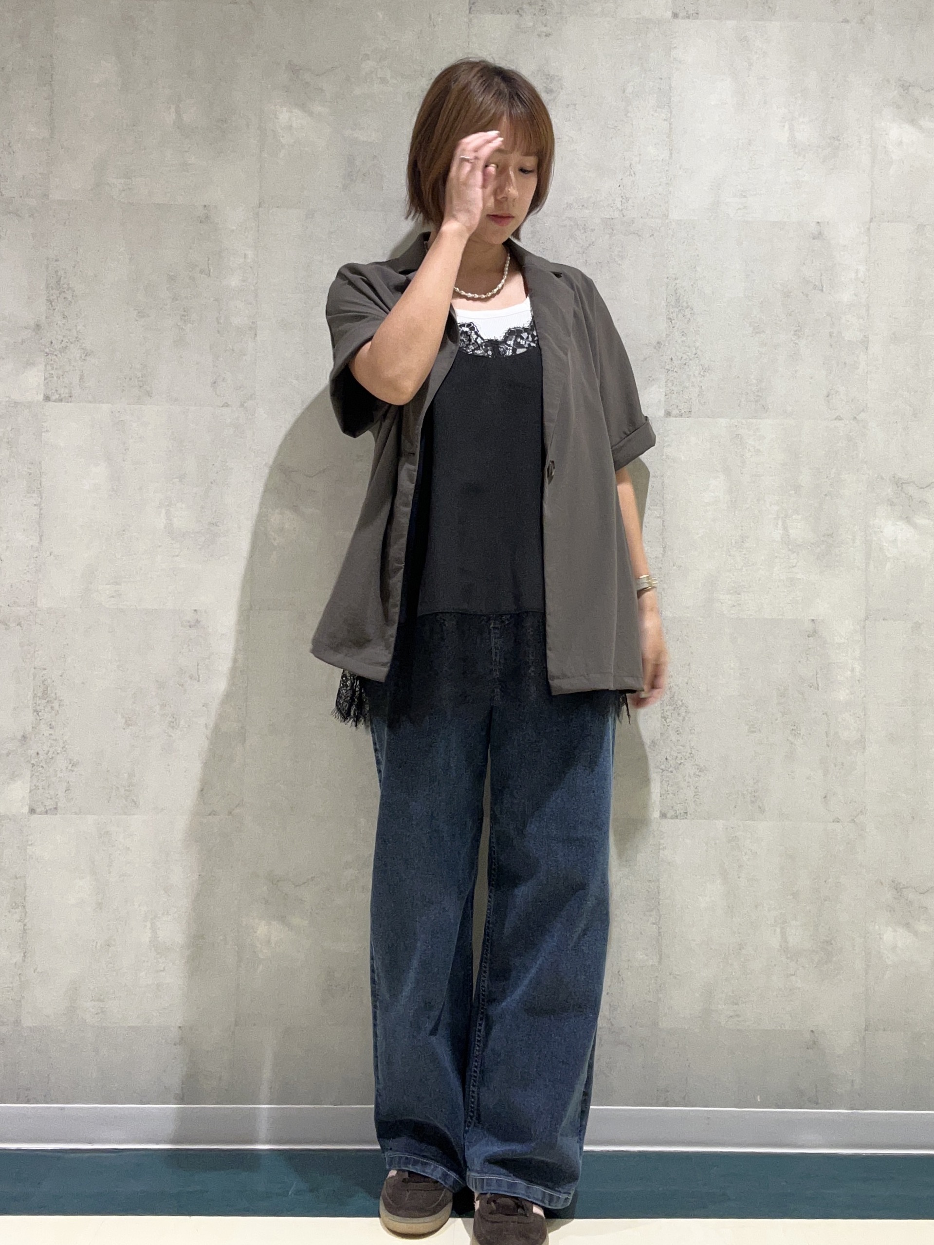 柳川　真帆さんの「SHOO･LA･RUE｜【前後2WAY/S-LL/洗濯機可】ランダムリブタンクトップ」を使ったコーディネート