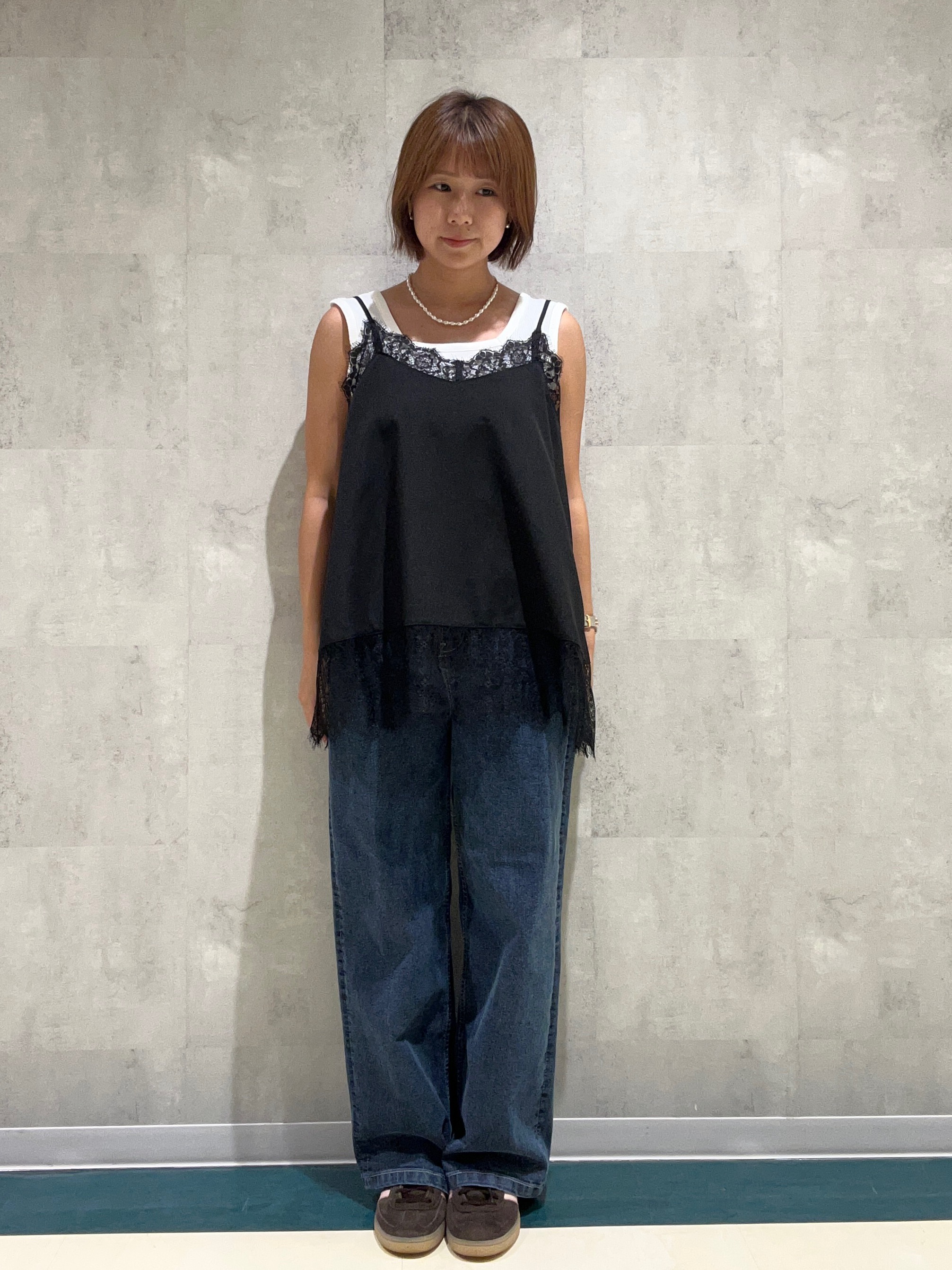 柳川　真帆さんの「SHOO･LA･RUE｜【前後2WAY/S-LL/洗濯機可】ランダムリブタンクトップ」を使ったコーディネート