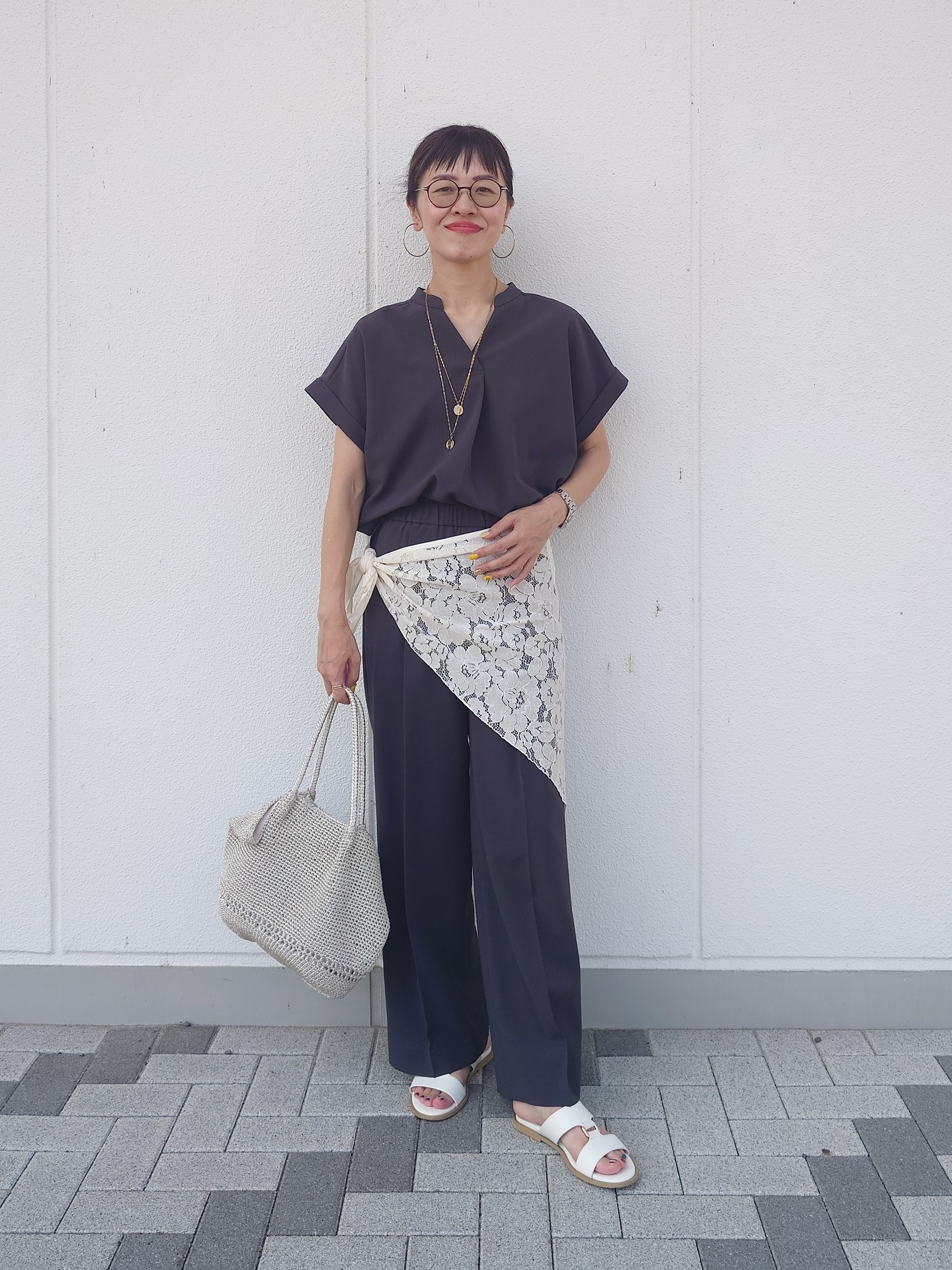 MUTSUKOさんの「UNTITLED｜【セットアップ可/UVカット】エアリークールブラウス」を使ったコーディネート