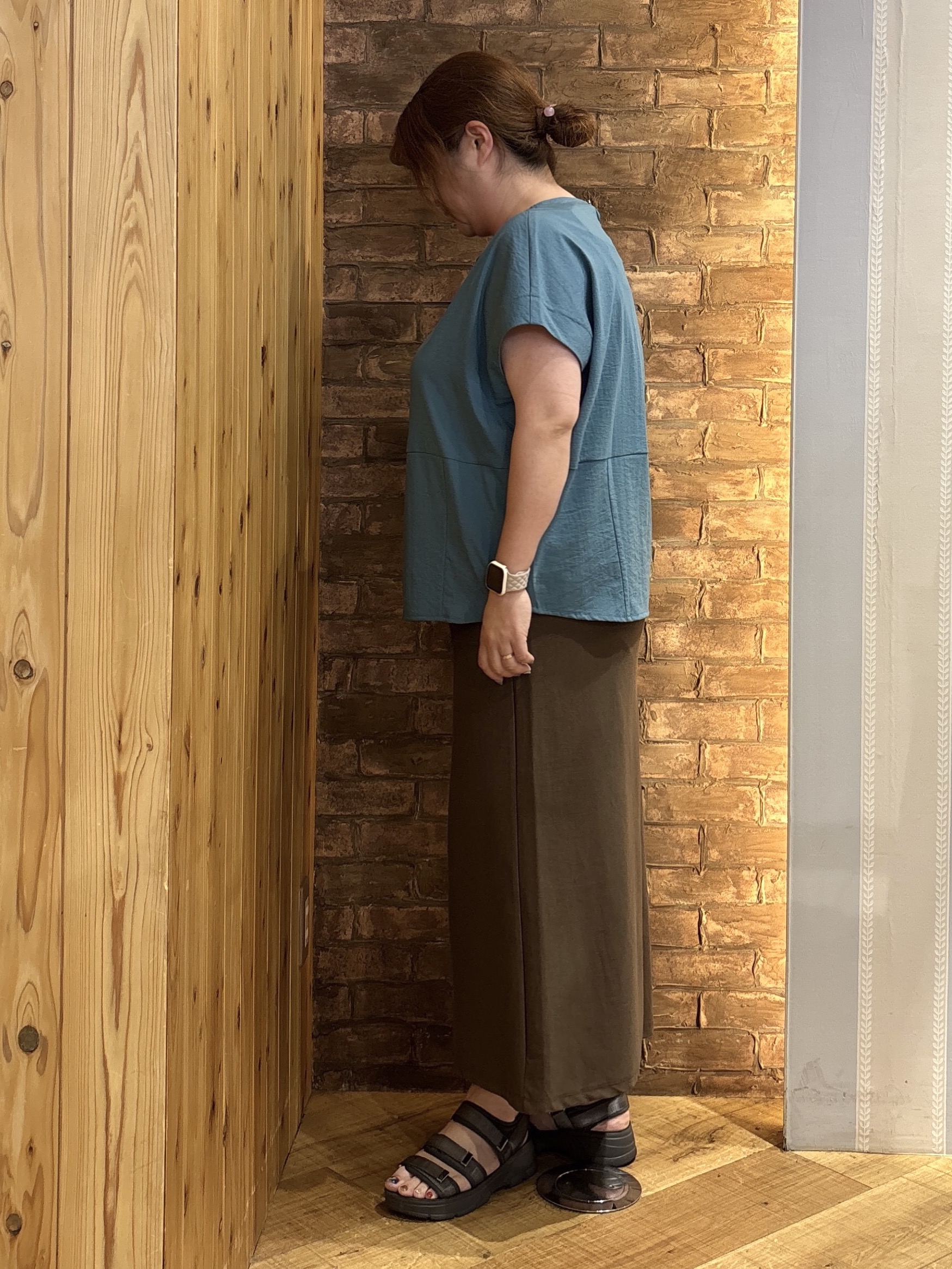 ゆかぴさんの「SHOO･LA･RUE｜【洗濯機可/セットアップ可】軽凛(かろりん) シンプル上品 切替コクーントップス」を使ったコーディネート