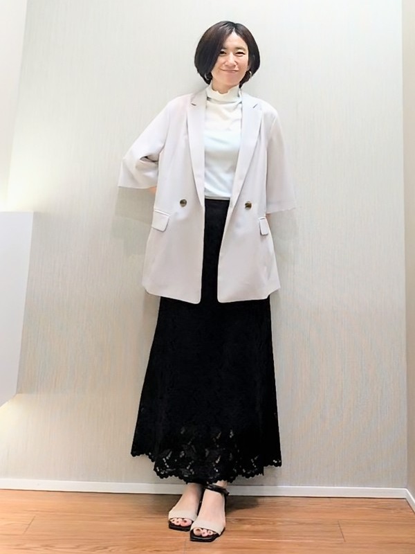 ミズタさんの「UNTITLED｜【秋の通勤羽織/セットアップ可/UVカット】エアリークール半袖ジャケット」を使ったコーディネート