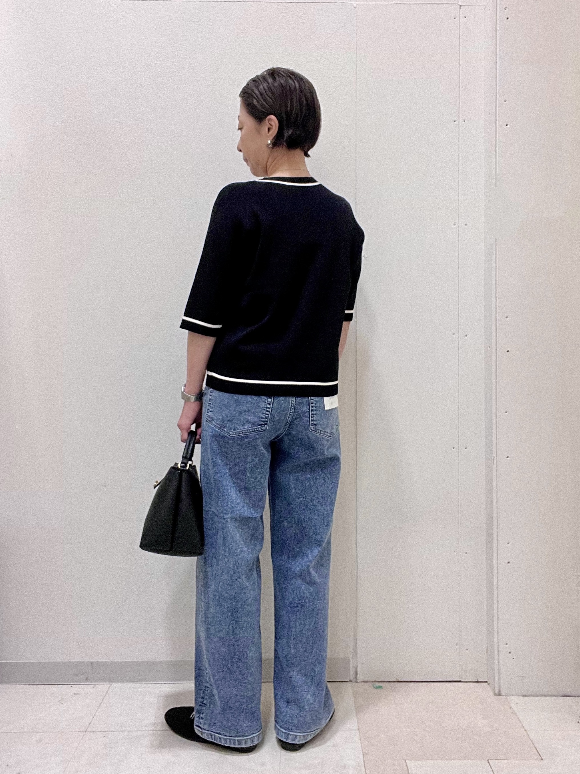 ゆみさんの「SHOO･LA･RUE｜【UV/S-LL/洗濯機可】毛玉になりにくい 配色5分袖カーディガン」を使ったコーディネート