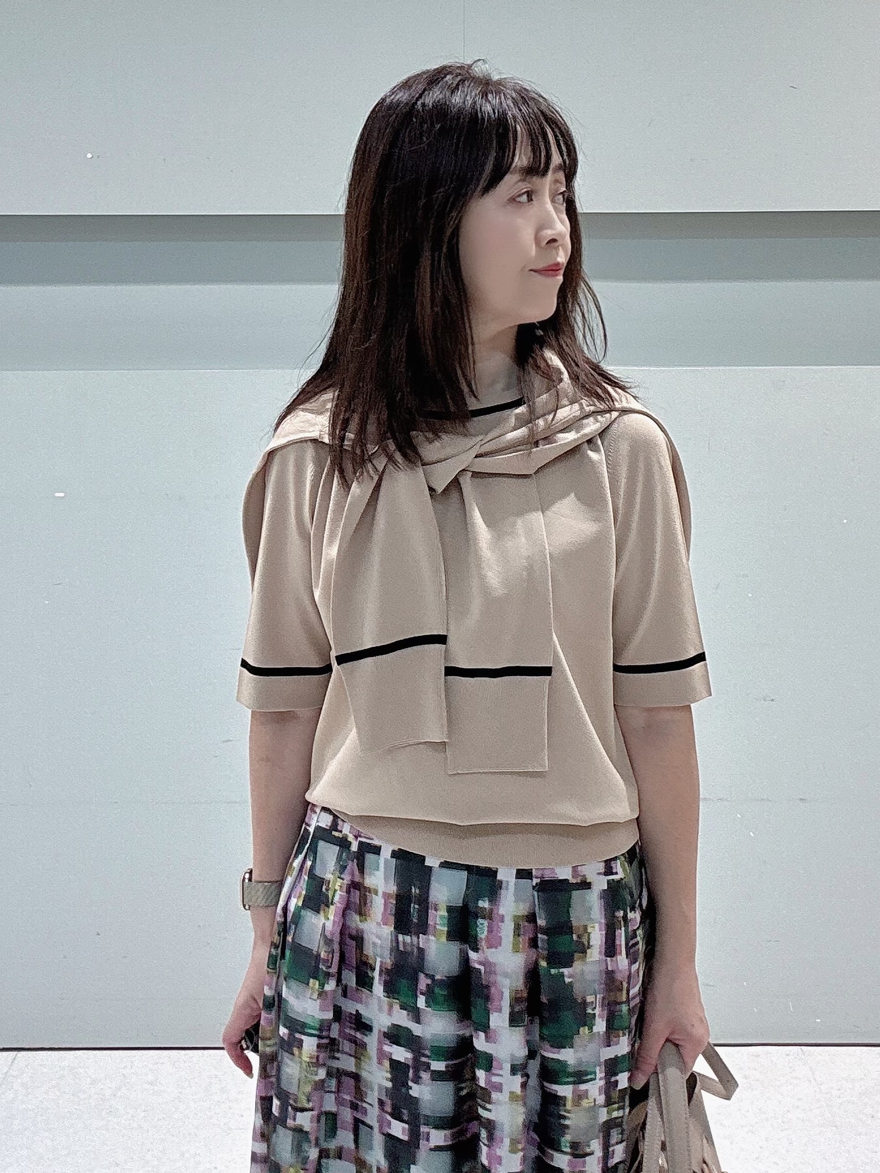 makiさんの「UNTITLED｜【アンサンブル可能/秋羽織り】コンパクトニットカーディガン」を使ったコーディネート