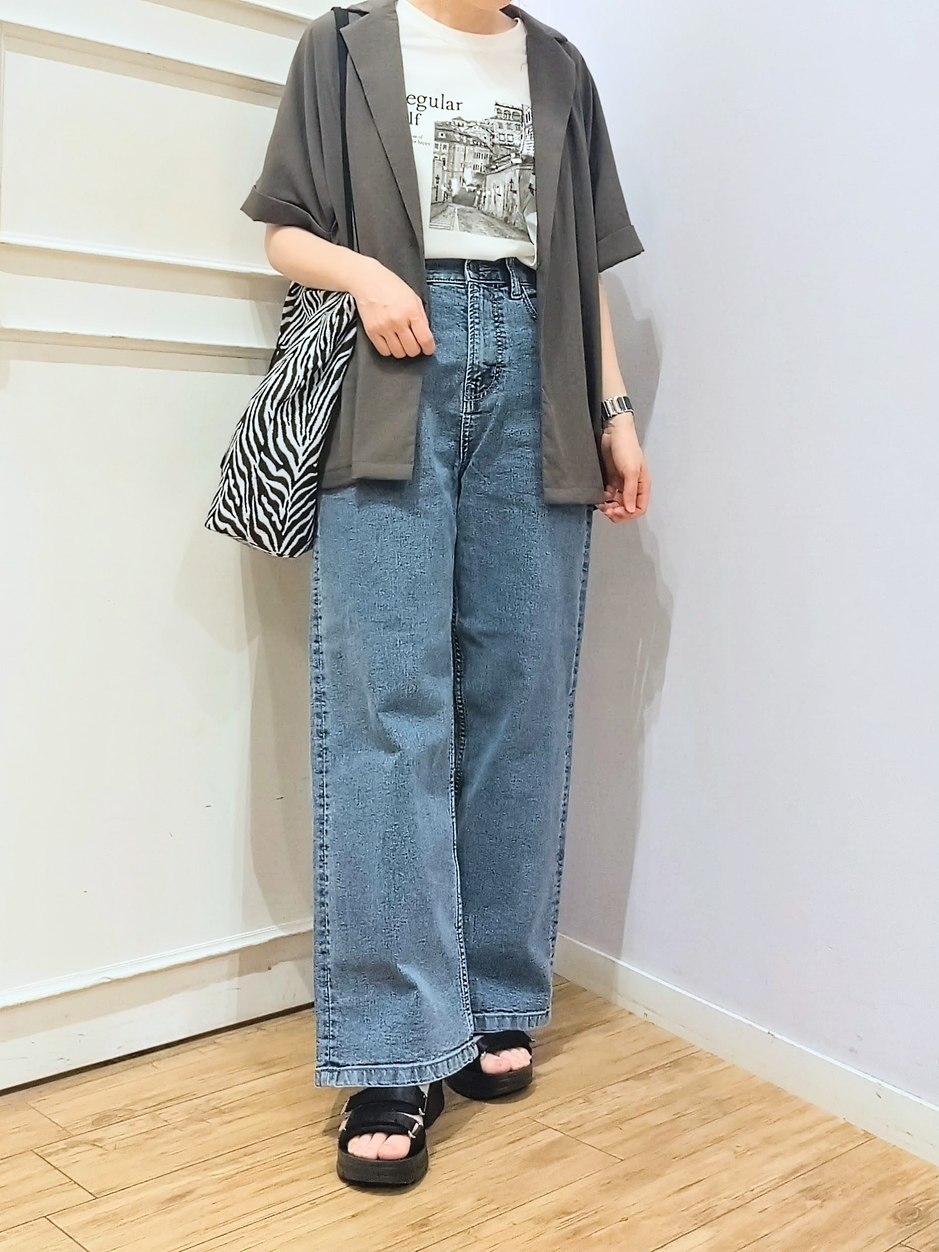 miomioさんの「SHOO･LA･RUE｜【高レビュー/洗濯機可/セットアップ可】軽凛(かろりん) 半袖ジャケット」を使ったコーディネート