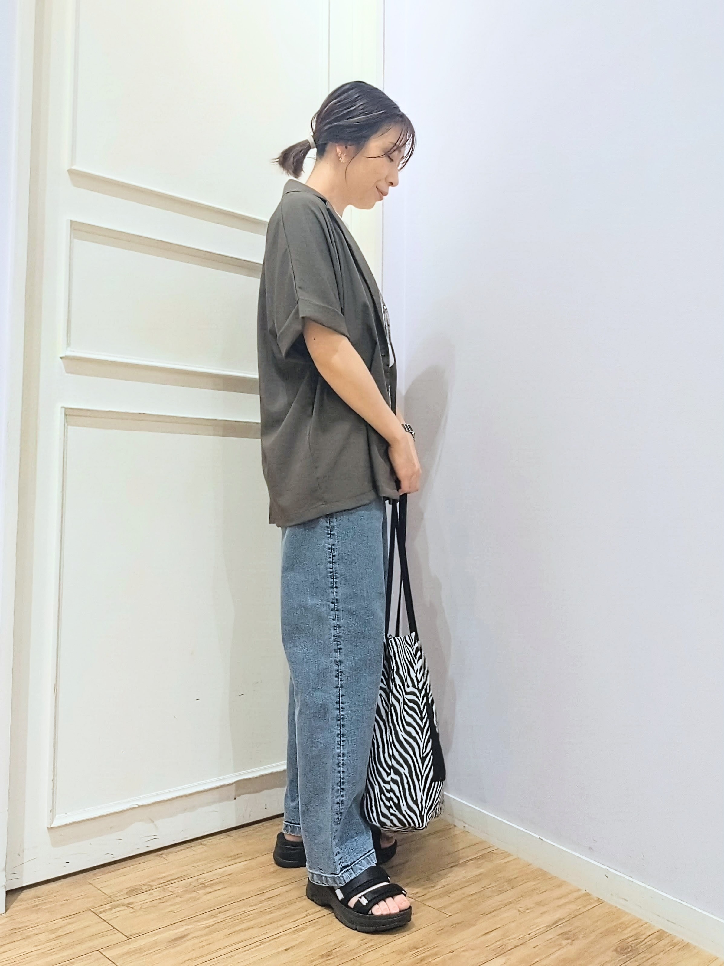 miomioさんの「SHOO･LA･RUE｜【高レビュー/洗濯機可/セットアップ可】軽凛(かろりん) 半袖ジャケット」を使ったコーディネート