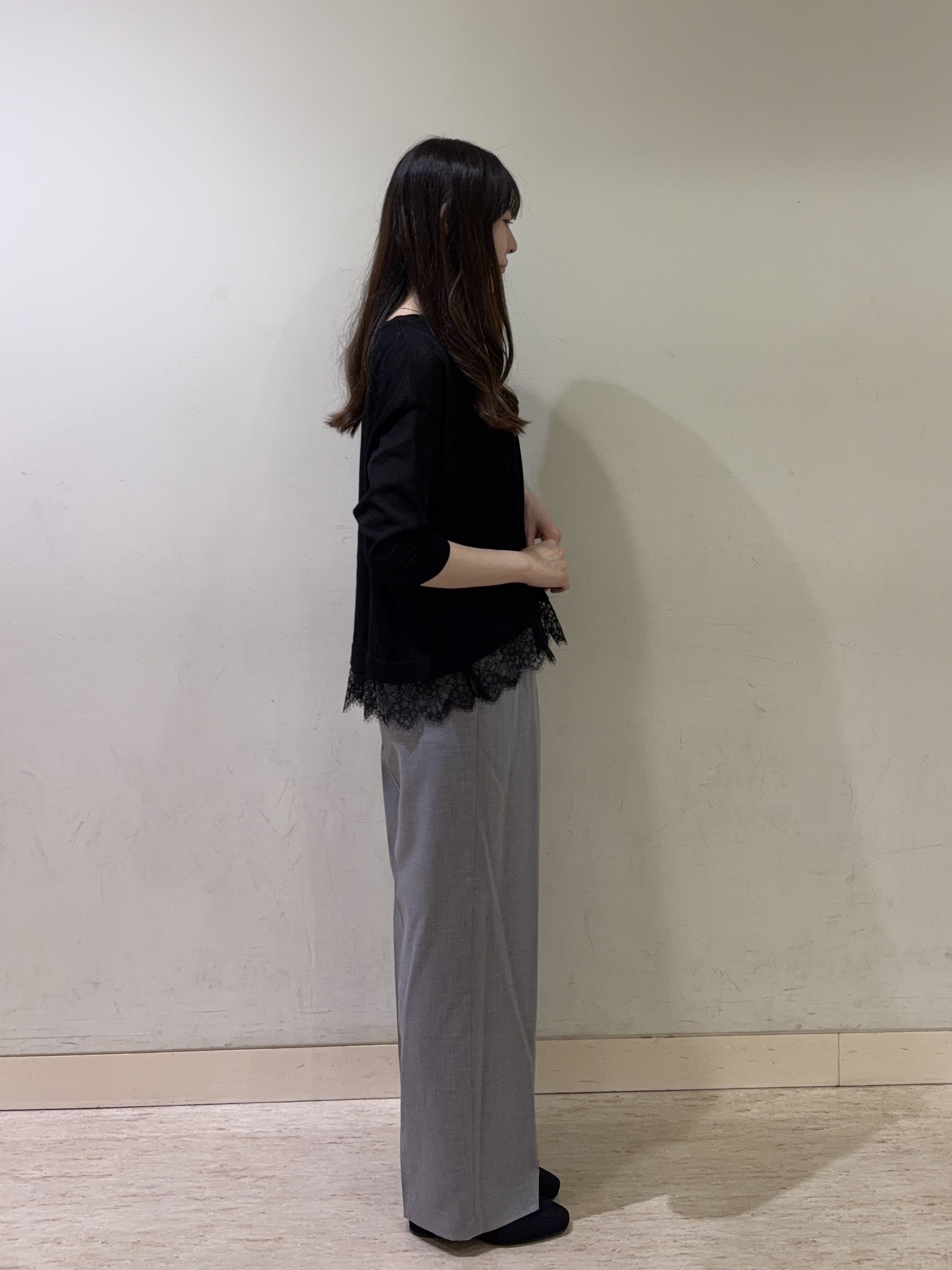 mayuさんの「UNTITLED｜【一枚で着映え】レースドッキングニットプルオーバー」を使ったコーディネート