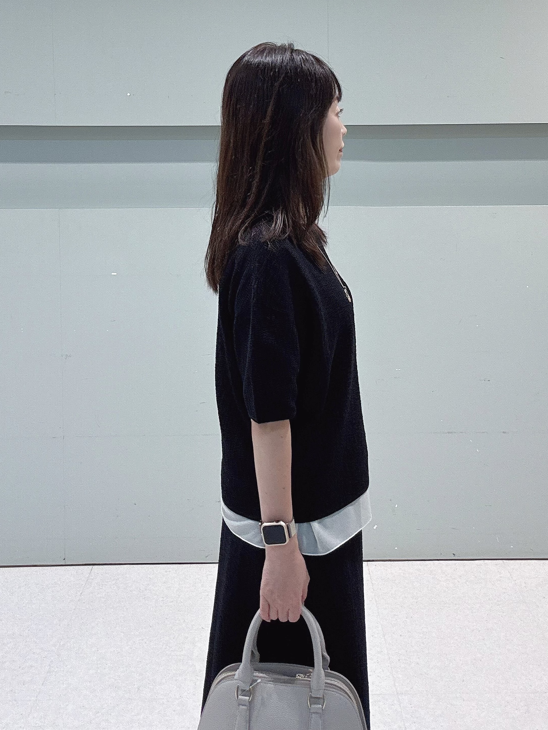 makiさんの「UNTITLED｜【セットアップ可/ストレッチ性】ドライタッチニットプルオーバー」を使ったコーディネート