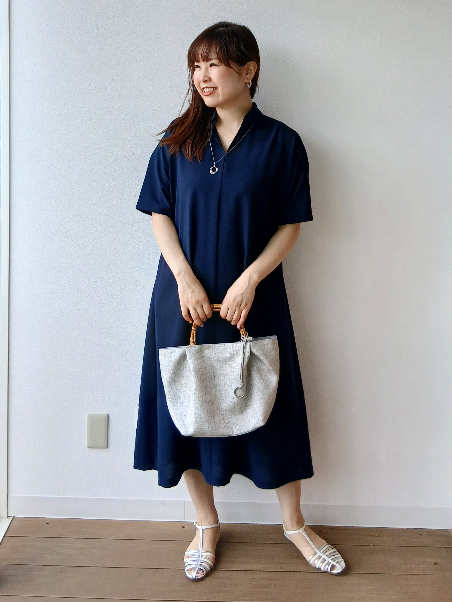 なみきさんの「UNTITLED｜【初秋も活躍/UVカット/接触冷感】エアリークールワンピース」を使ったコーディネート