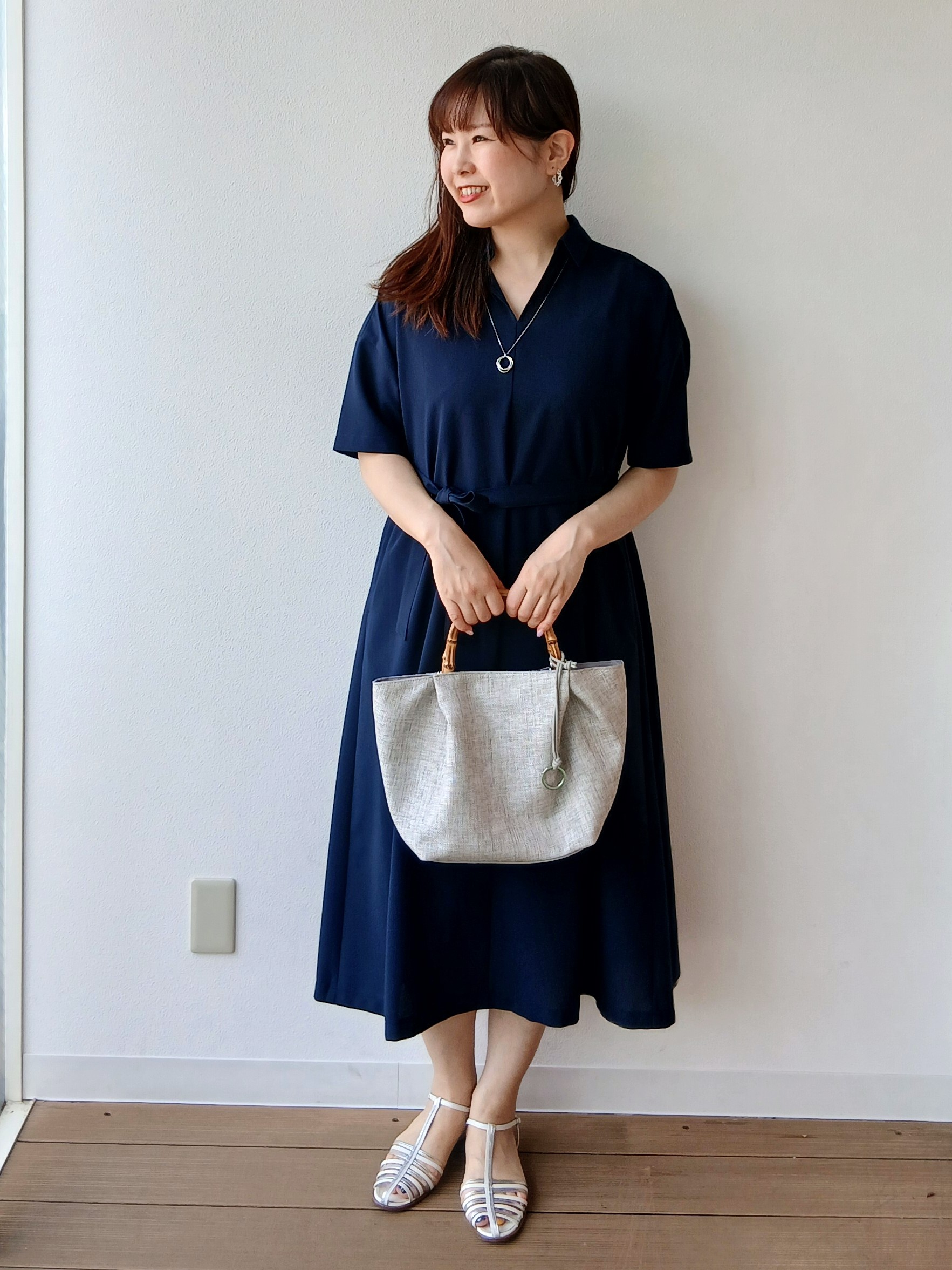 なみきさんの「UNTITLED｜【初秋も活躍/UVカット/接触冷感】エアリークールワンピース」を使ったコーディネート