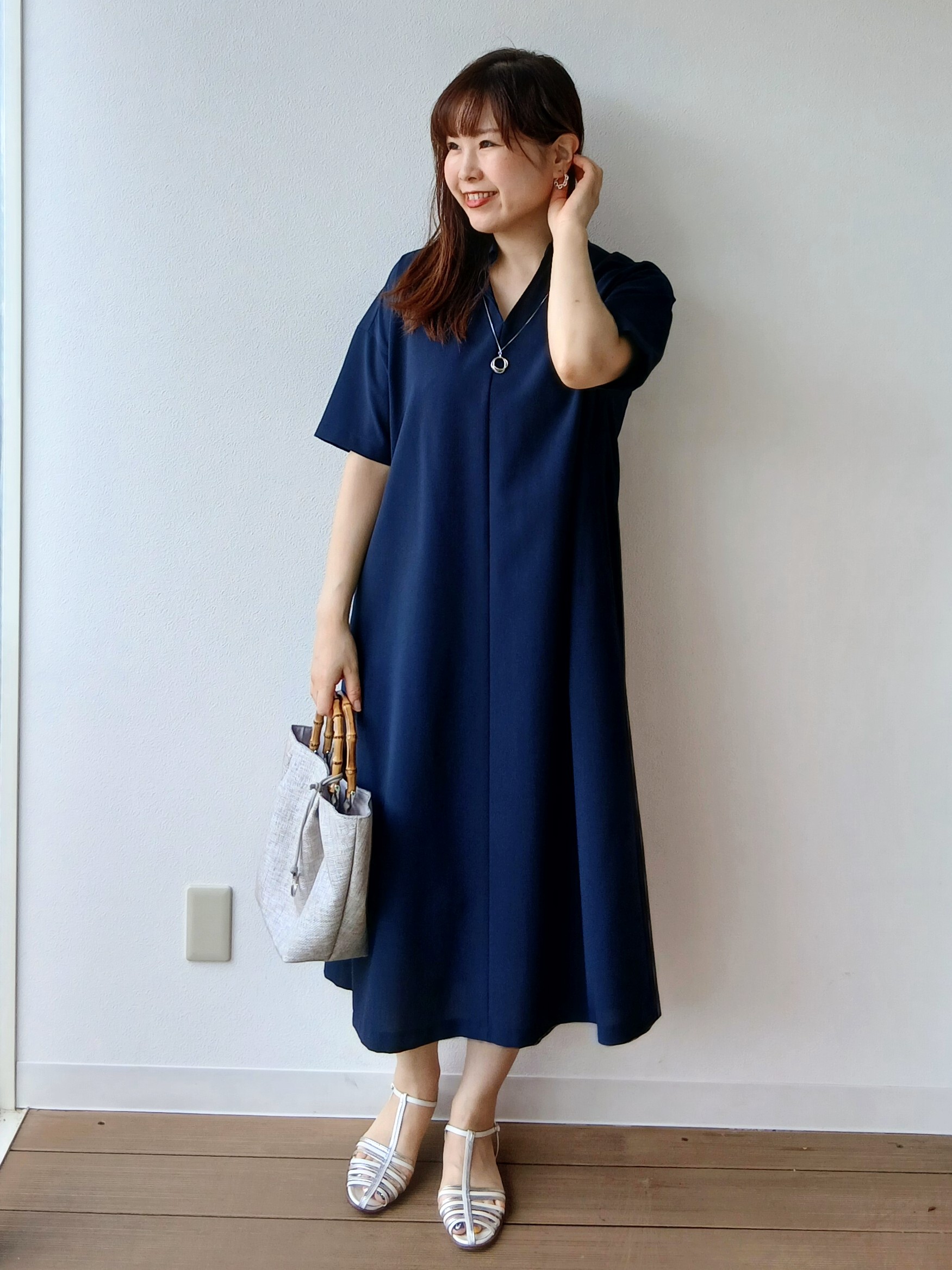 なみきさんの「UNTITLED｜【初秋も活躍/UVカット/接触冷感】エアリークールワンピース」を使ったコーディネート