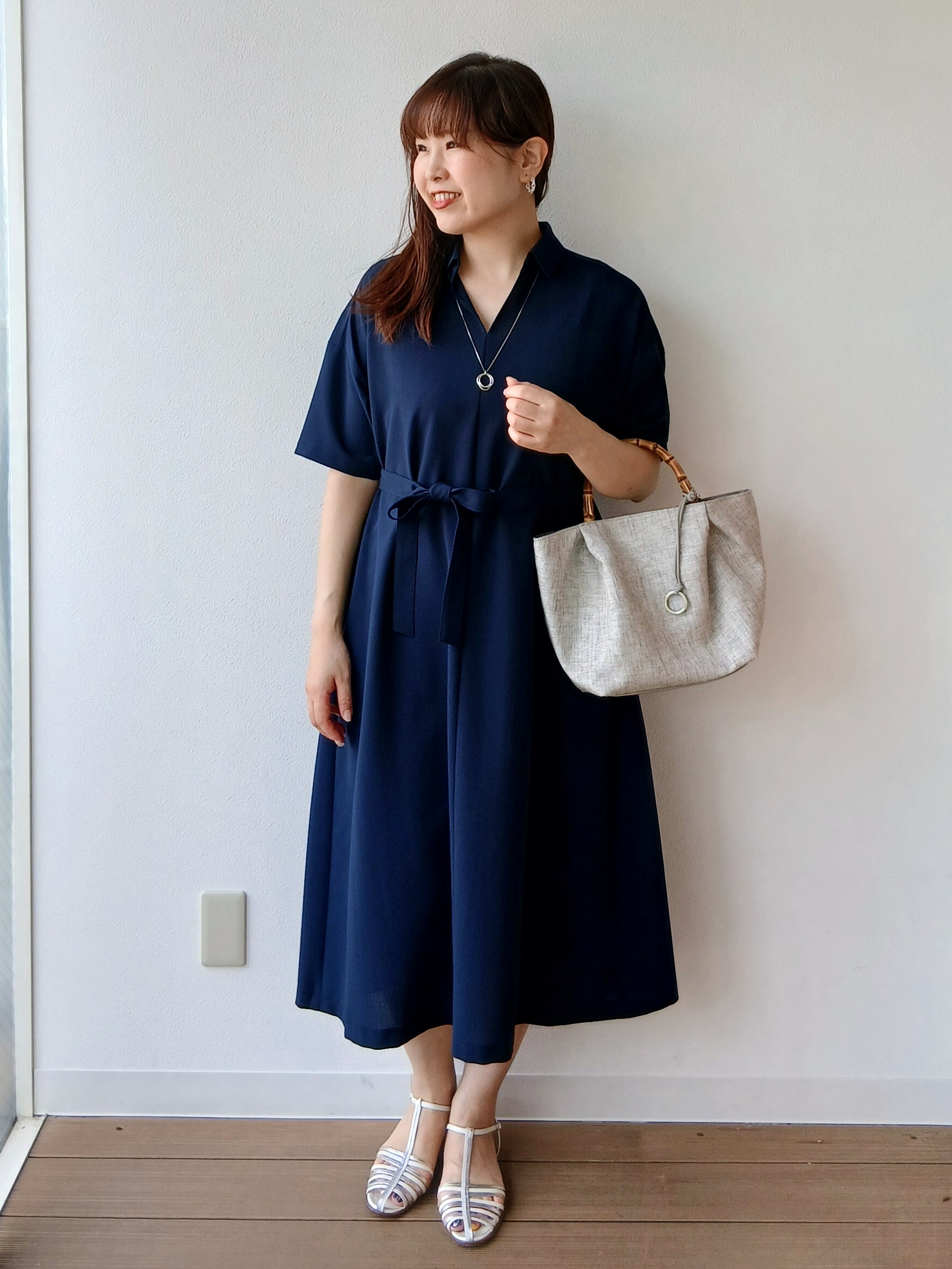 なみきさんの「UNTITLED｜【初秋も活躍/UVカット/接触冷感】エアリークールワンピース」を使ったコーディネート