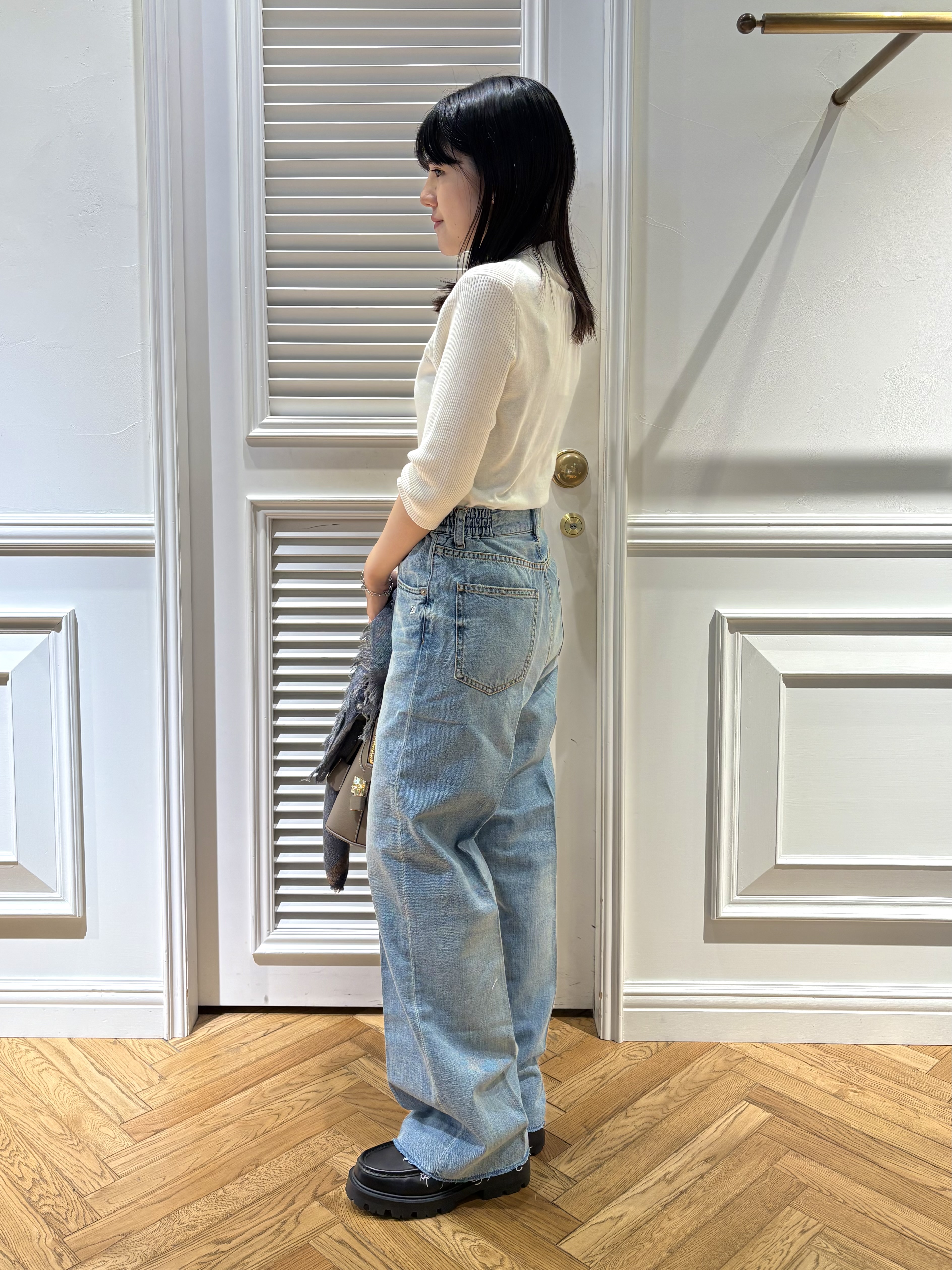 cocoさんの「DRESSTERIOR｜【接触冷感】クールタッチ ハーフスリーブニット」を使ったコーディネート