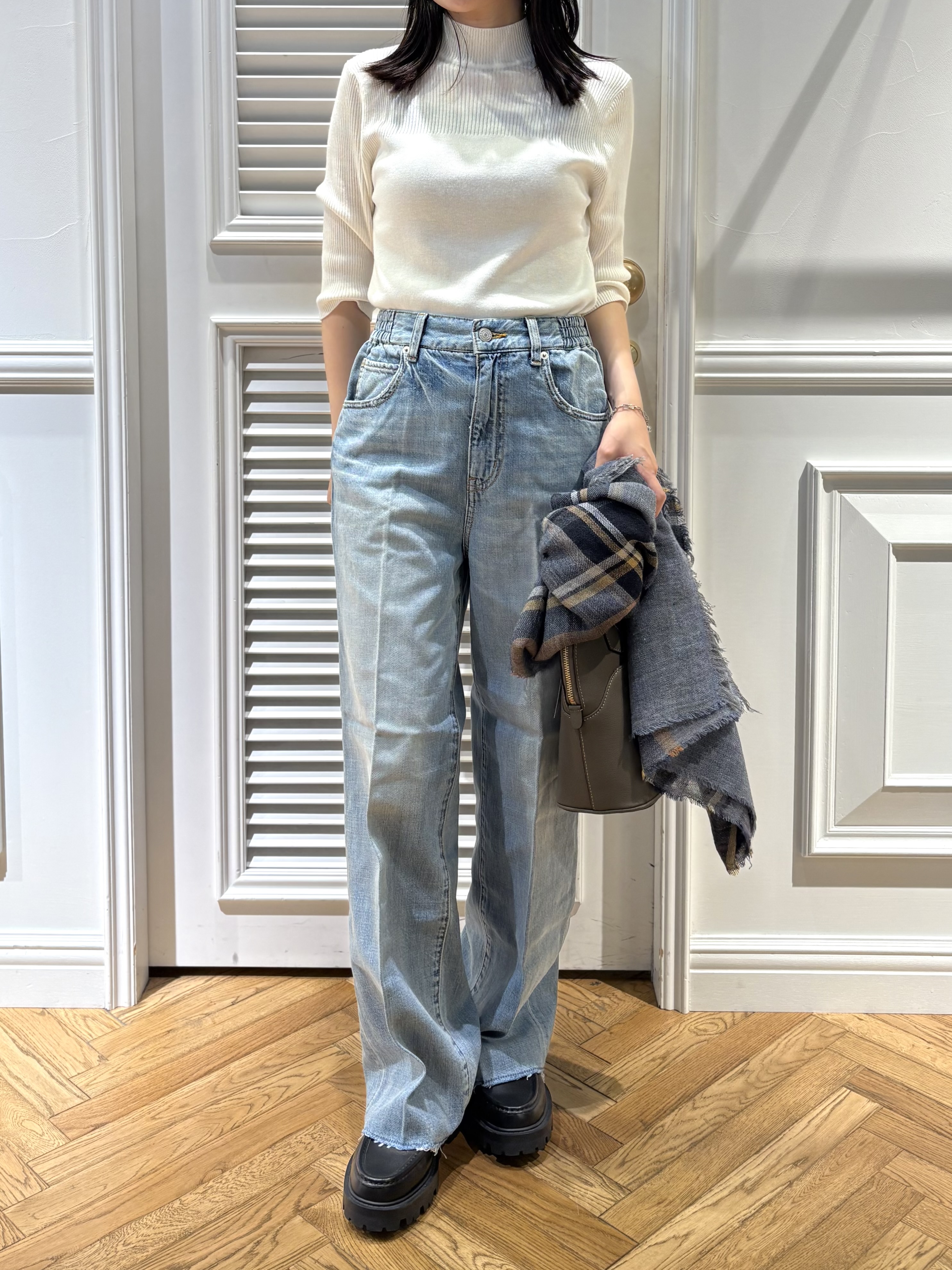 cocoさんの「DRESSTERIOR｜【接触冷感】クールタッチ ハーフスリーブニット」を使ったコーディネート