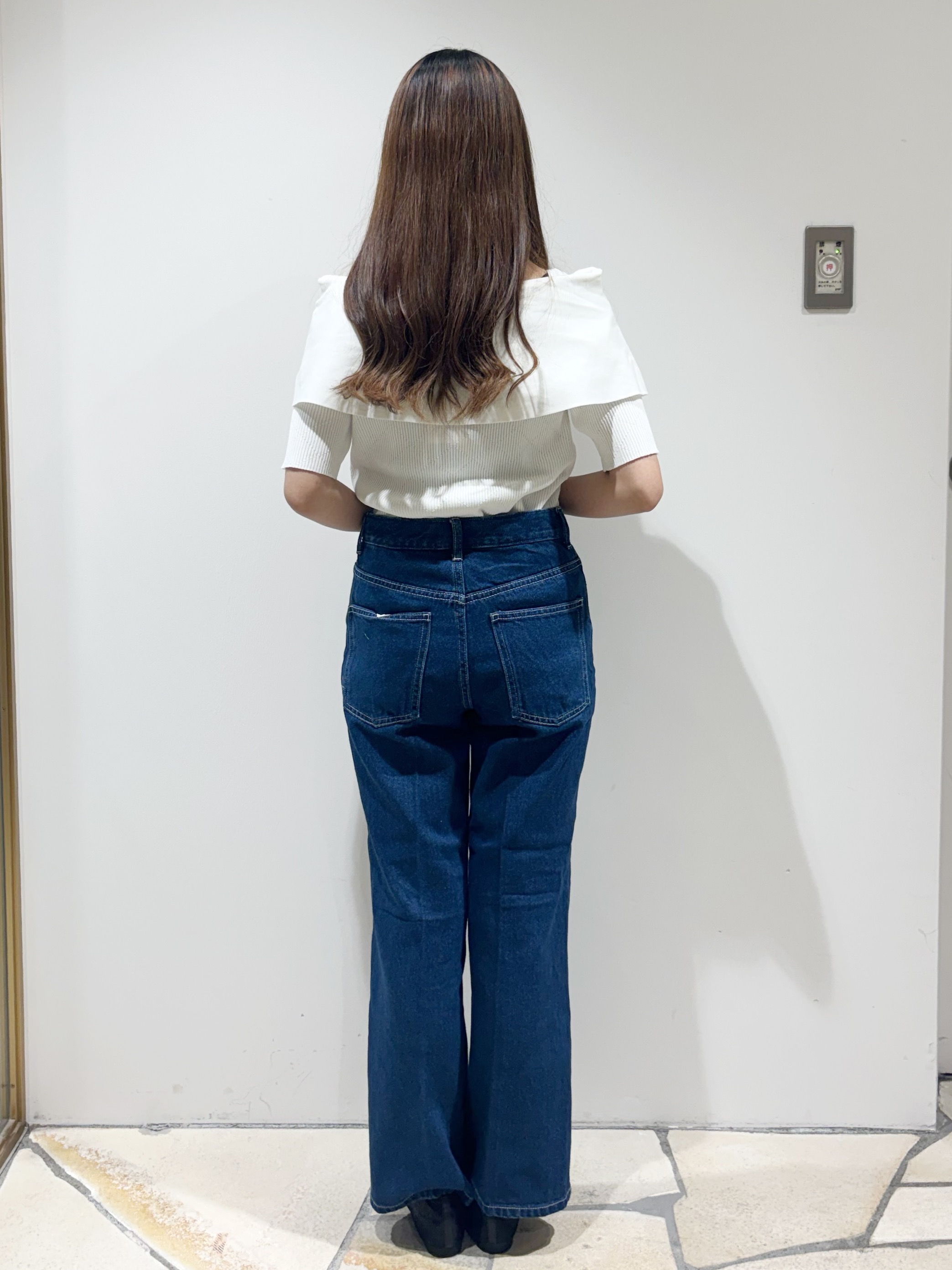 みあたんさんの「index｜チェック編みケープリボンニット【洗濯機OK】」を使ったコーディネート