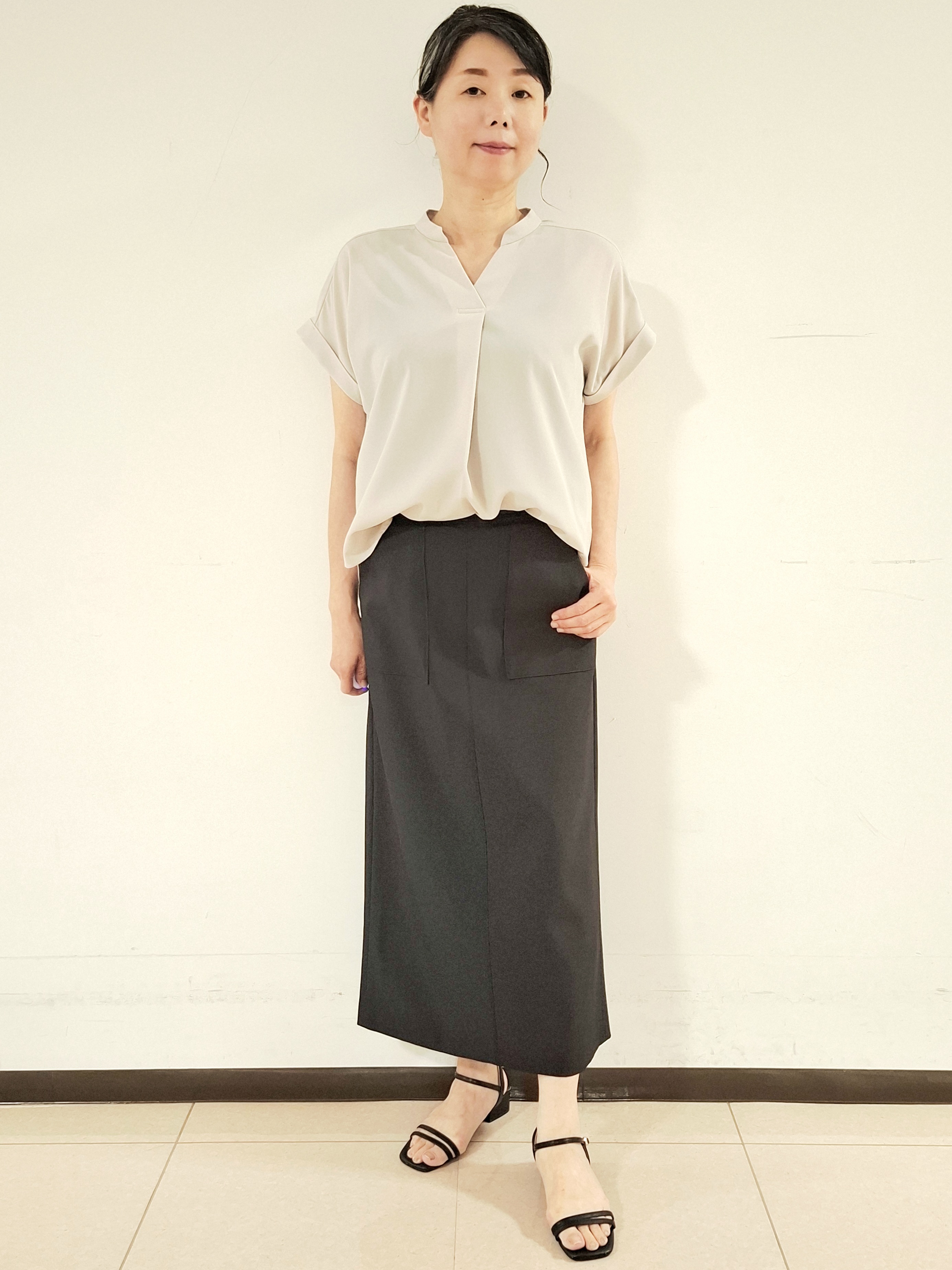 ねぎさんの「UNTITLED｜【セットアップ可/UVカット】エアリークールブラウス」を使ったコーディネート