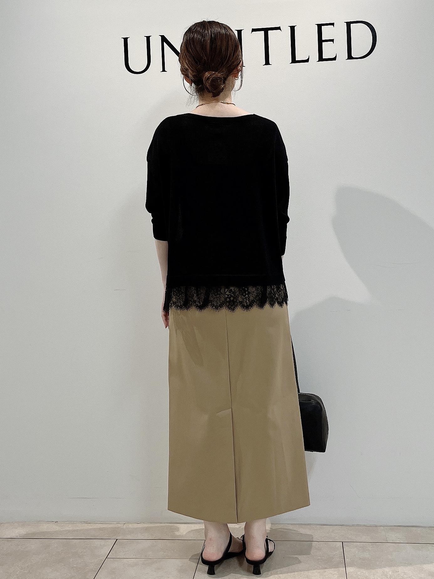 hayaさんの「UNTITLED｜【一枚で着映え】レースドッキングニットプルオーバー」を使ったコーディネート