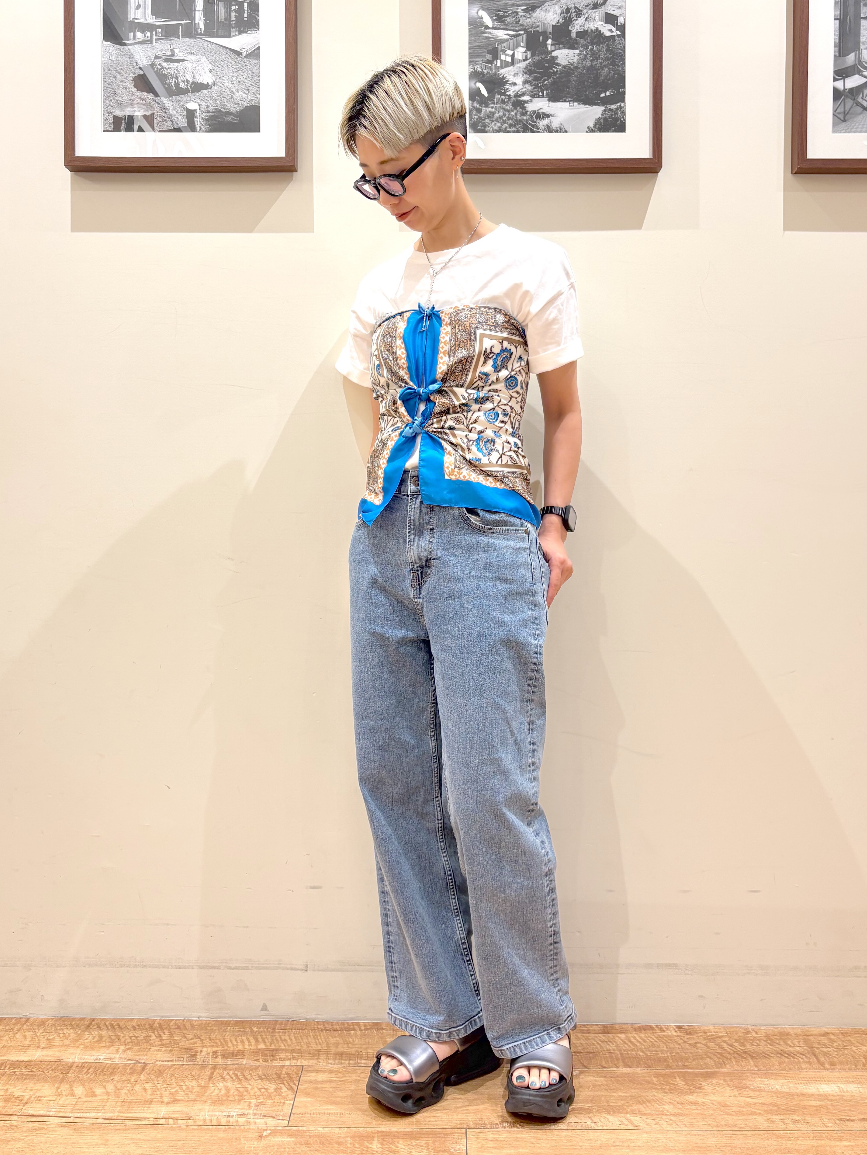 Ayumiさんの「SHOO･LA･RUE｜【通気性〇/セットアップ可/S-LL/洗濯機可】紫外線対策にも メッシュテーラードジャケット」を使ったコーディネート