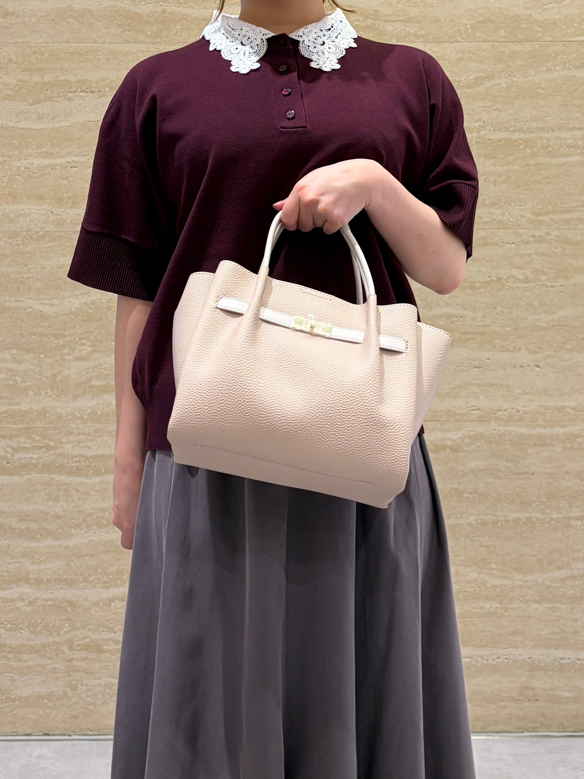 yiさんの「OPAQUE.CLIP｜【森絵梨佳さん着用】2WAY衿ドッキングニット《洗濯機OK》」を使ったコーディネート