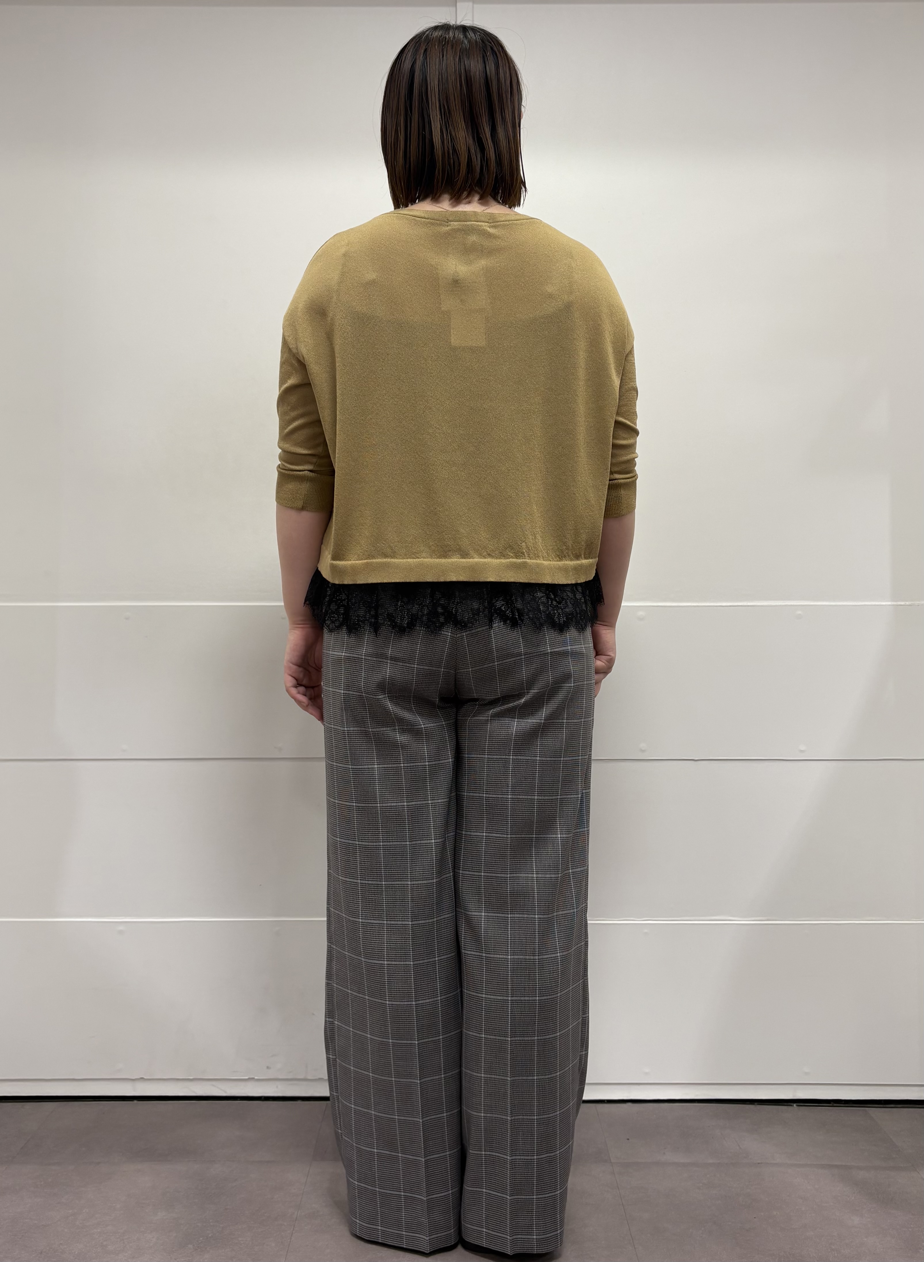 MIさんの「UNTITLED｜【一枚で着映え】レースドッキングニットプルオーバー」を使ったコーディネート