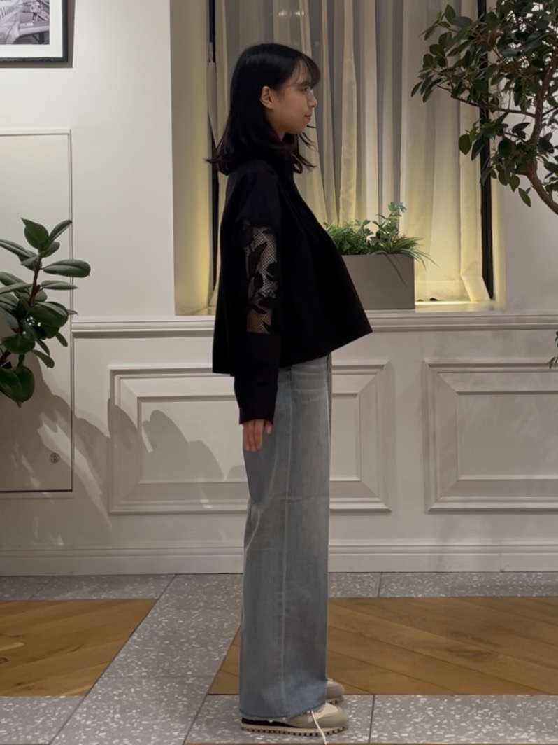 Lilyさんの「DRESSTERIOR｜【着映え】シアーレーススリーブ ピンタック クロップドシャツ」を使ったコーディネート