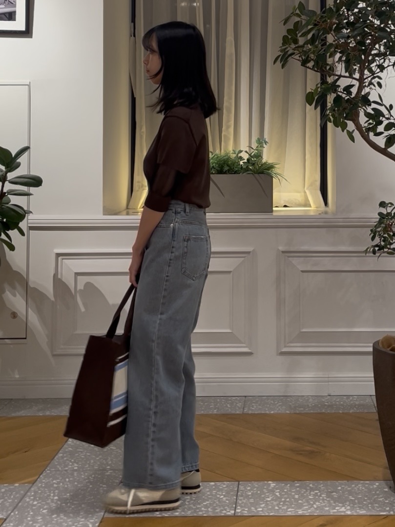 Lilyさんの「DRESSTERIOR｜【日本製/シアー素材】ウォッシャブルニット ハーフスリーブプルオーバー」を使ったコーディネート